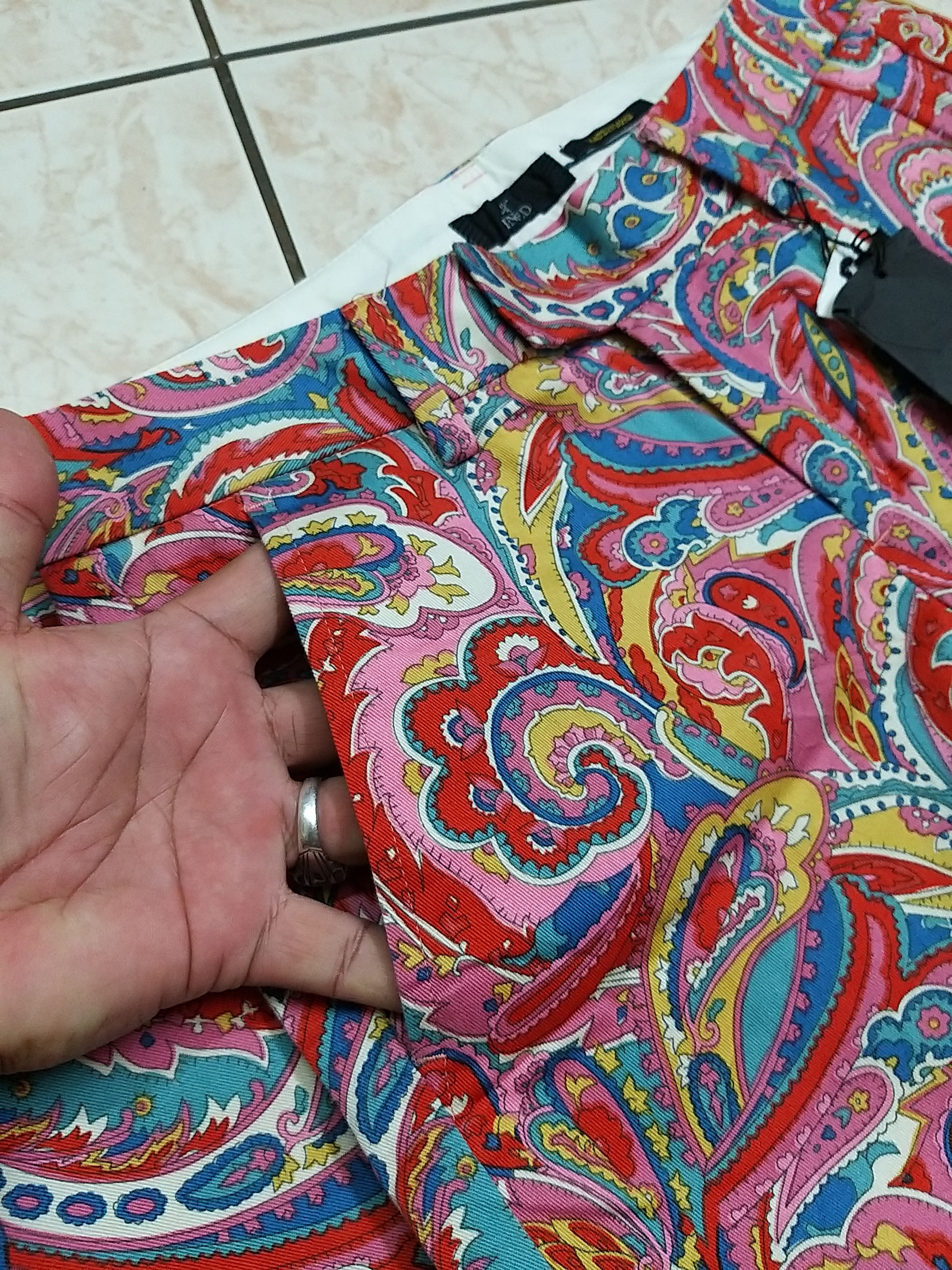 Japanese Brand (NWT)ARCHIVE JAPANESE CULTURE "INED"FLORAL 3/4 COTTON PANTS Size US 28 / EU 44 - 6 Thumbnail