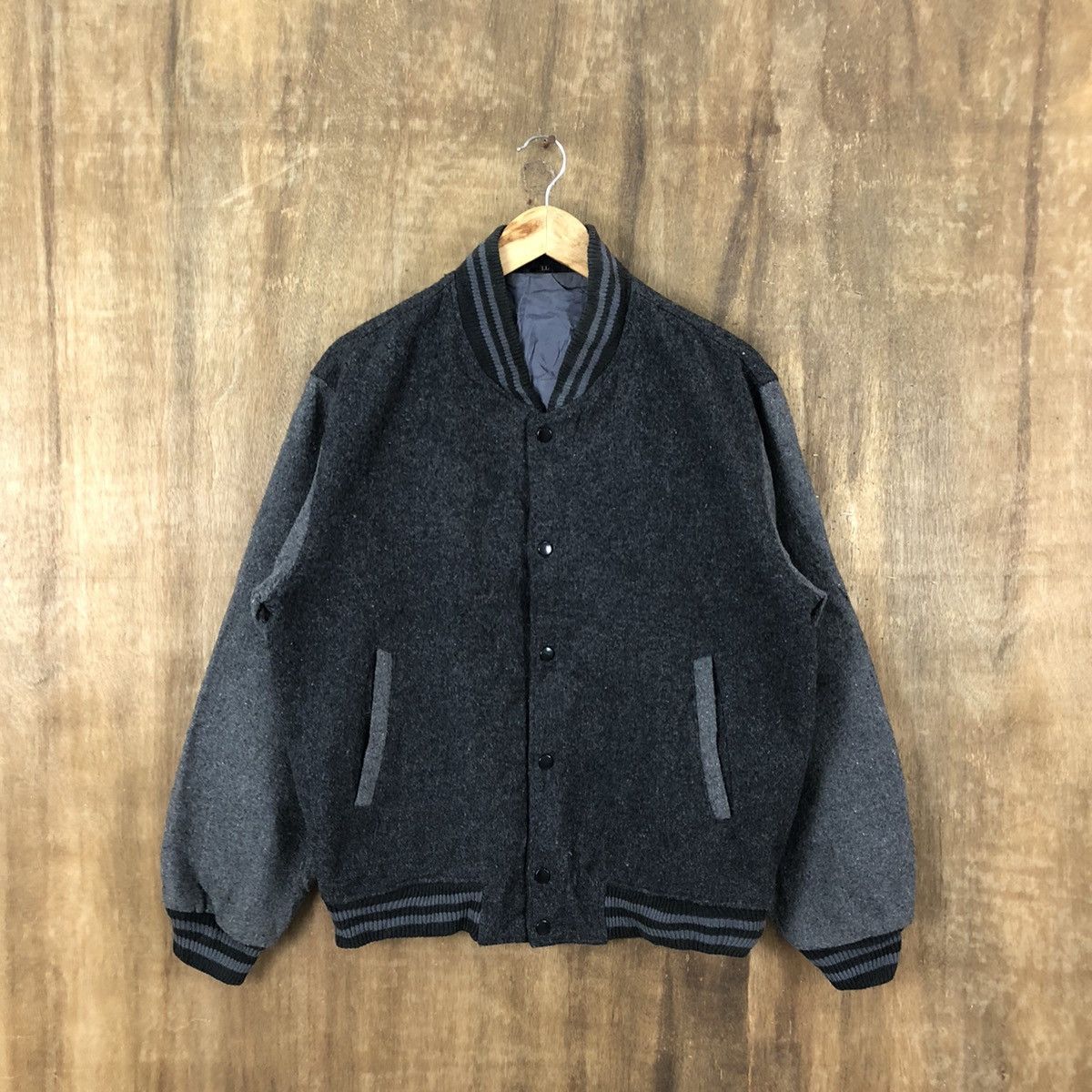 Japanese Brand JAPANESE BRAND GREY WOOL VARSITY JACKET #1876 Size US L / EU 52-54 / 3 - 1 Thumbnail