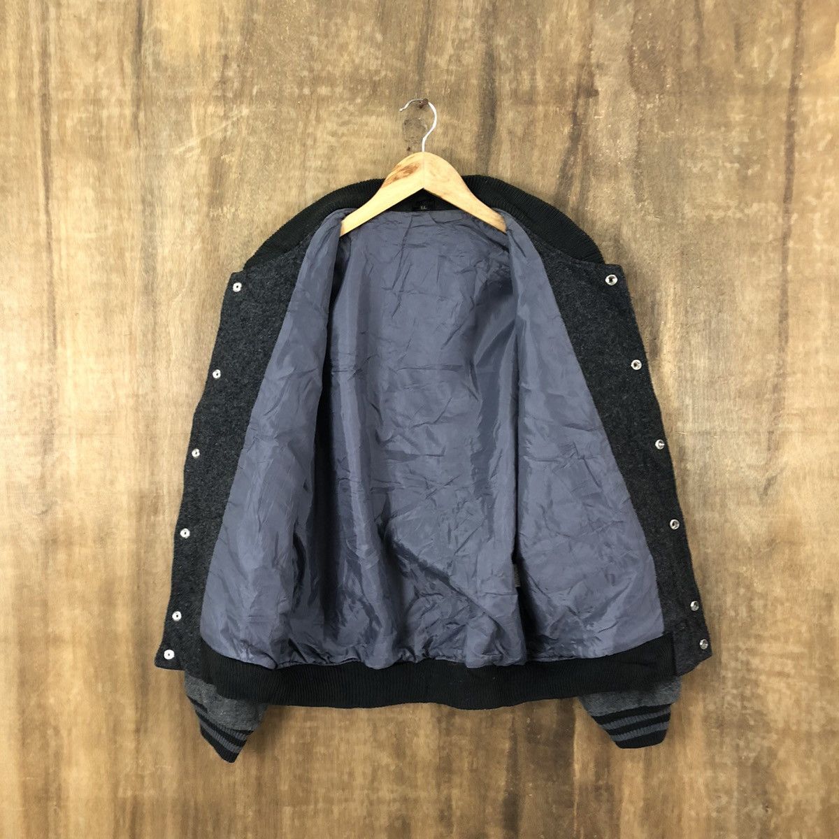 Japanese Brand JAPANESE BRAND GREY WOOL VARSITY JACKET #1876 Size US L / EU 52-54 / 3 - 5 Thumbnail