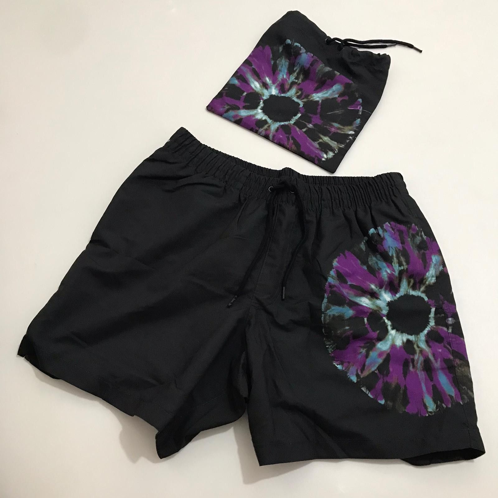 image of Dries Van Noten Swim Short & Carrying Bag / Medium in Black, Men's (Size 32)
