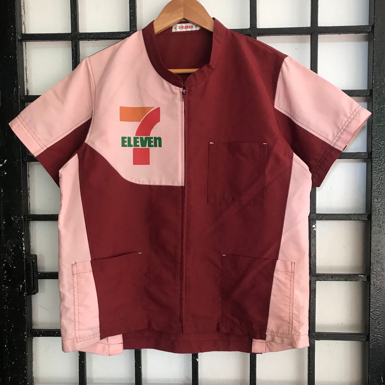 Japanese Brand × Vintage 🔥Vintage 90's 7 ELEVEN Uniform Workshirt Zipper Style Size US M / EU 48-50 / 2 - 1 Thumbnail