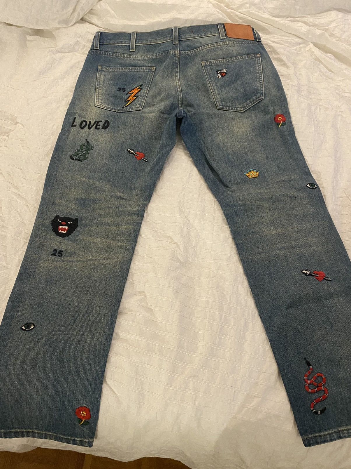 Gucci Gucci / Alessandro Michele Grail 🏆 - Denim pant with symbols Size US 36 / EU 52 - 6 Thumbnail