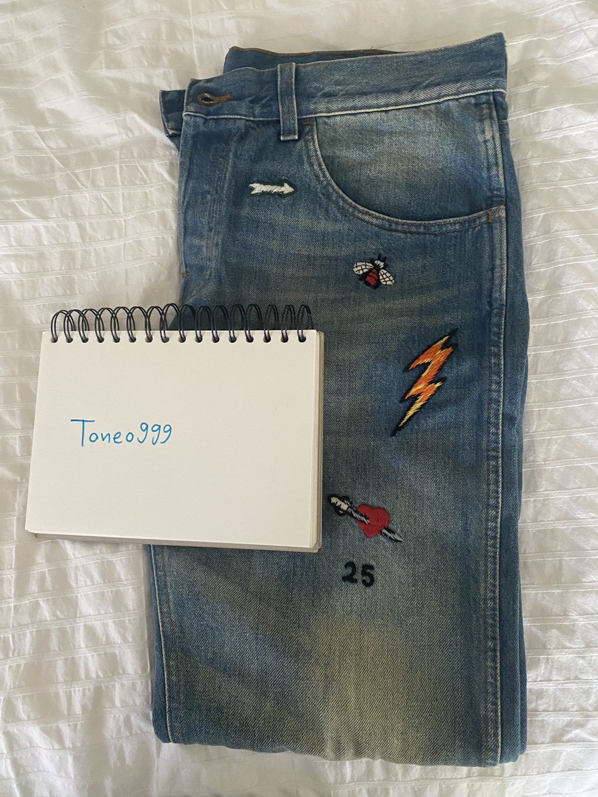 Gucci Gucci / Alessandro Michele Grail 🏆 - Denim pant with symbols Size US 36 / EU 52 - 9 Thumbnail