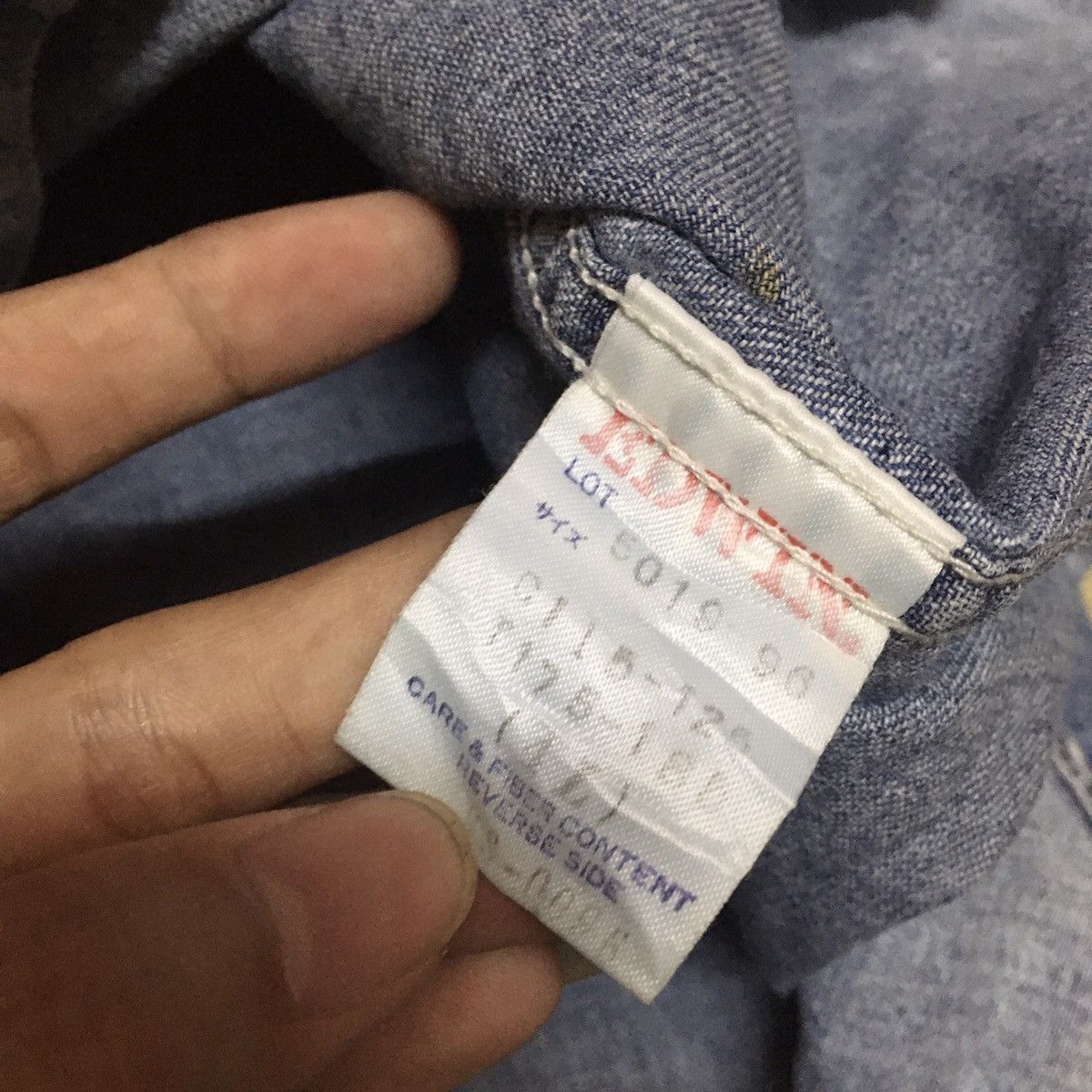 Edwin Vintage Edwin Acid Wash Denim Style Button Up Shirt Size US XXL / EU 58 / 5 - 6 Thumbnail