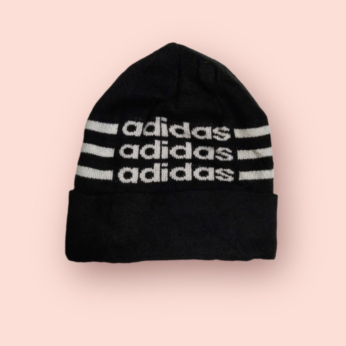 Adidas × Vintage RARE ADIDAS 3 STRIPES SPELL OUT BEANIE Size ONE SIZE - 8 Thumbnail