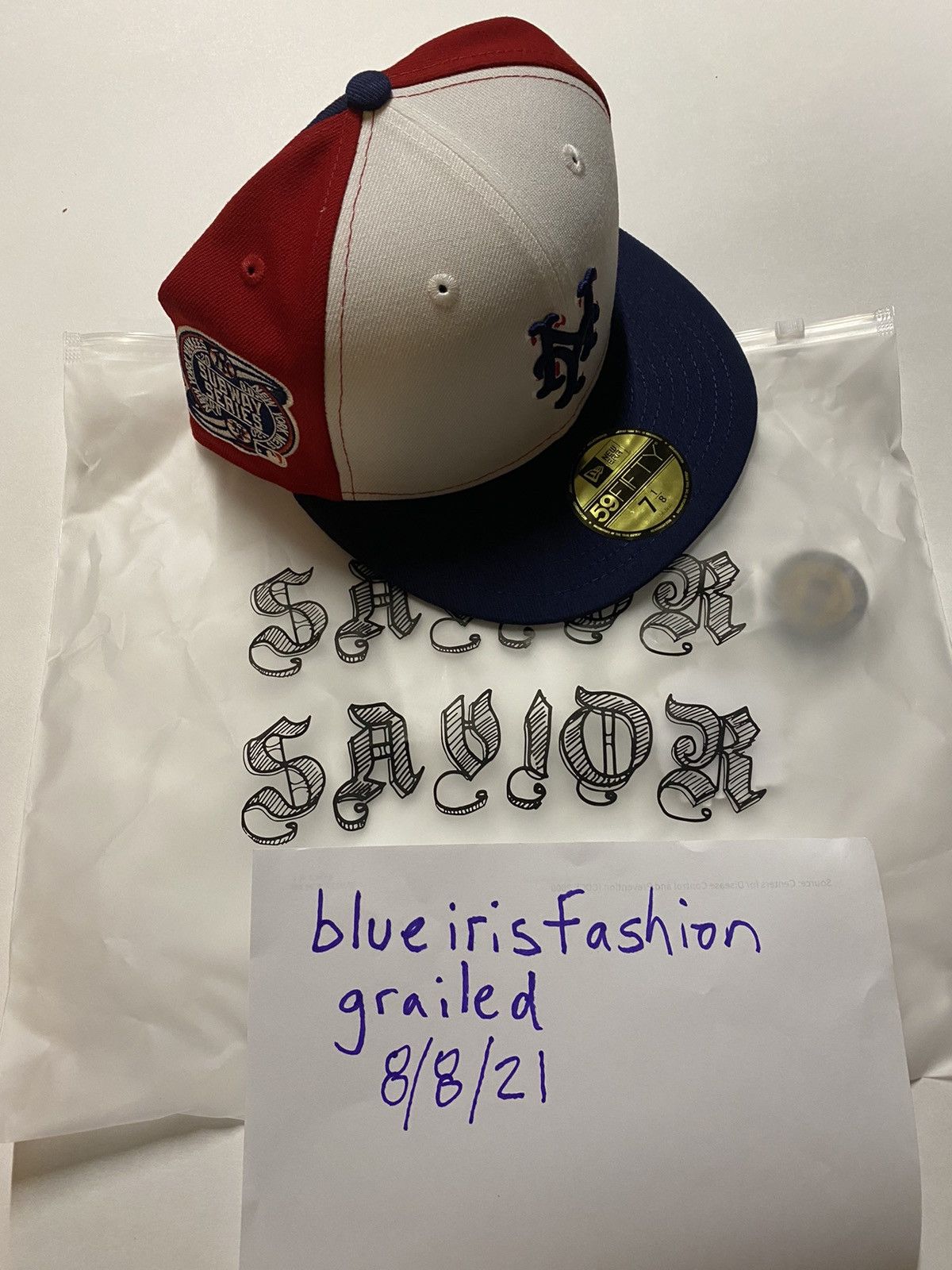 Jaetips Mets Dipset Subway Srs Hat Size 1/8 '00 WS Patch