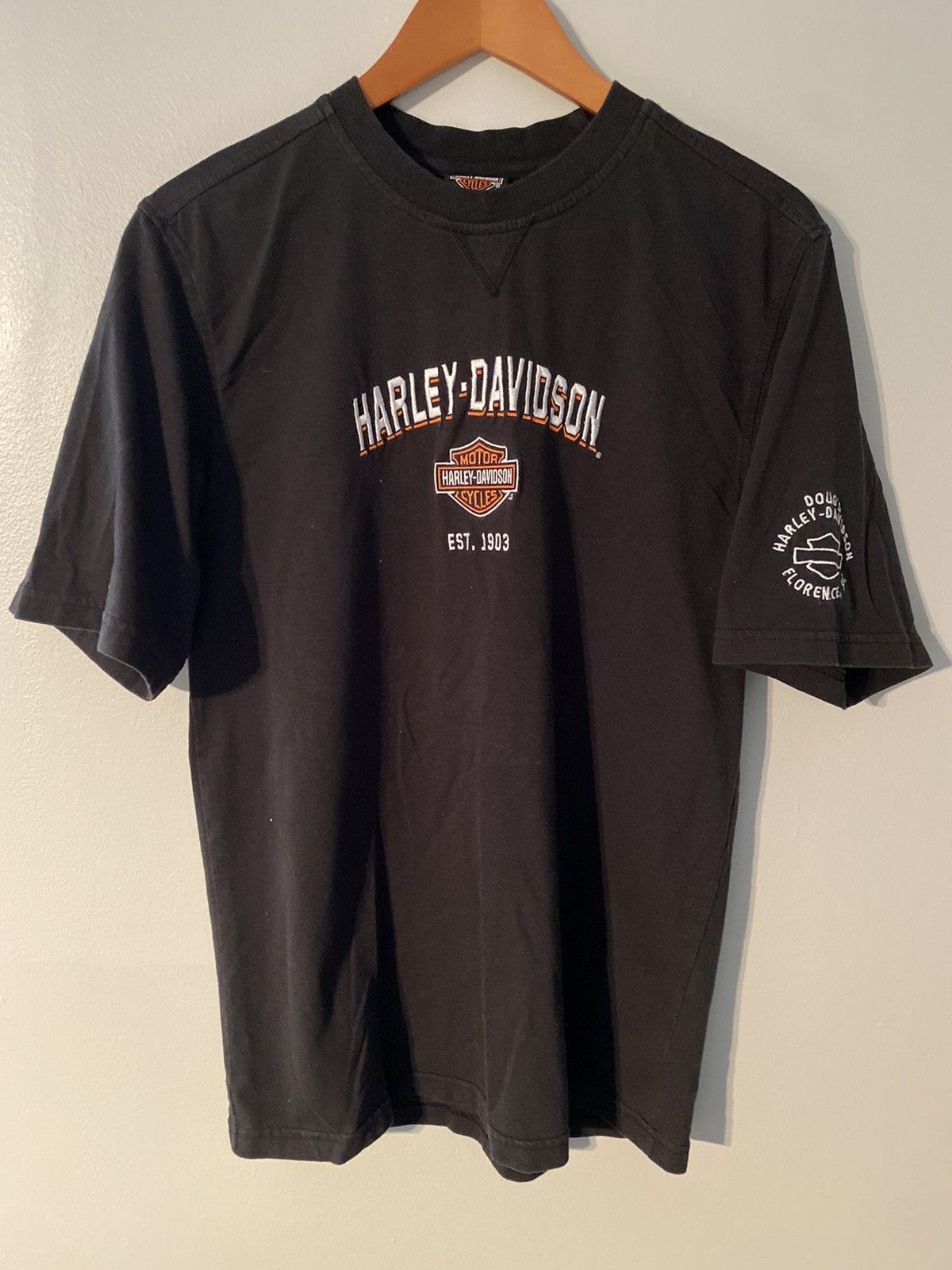 Harley Davidson × Vintage Vintage Embroidered Harley Davidson T Shirt Tee Size US M / EU 48-50 / 2 - 1 Thumbnail