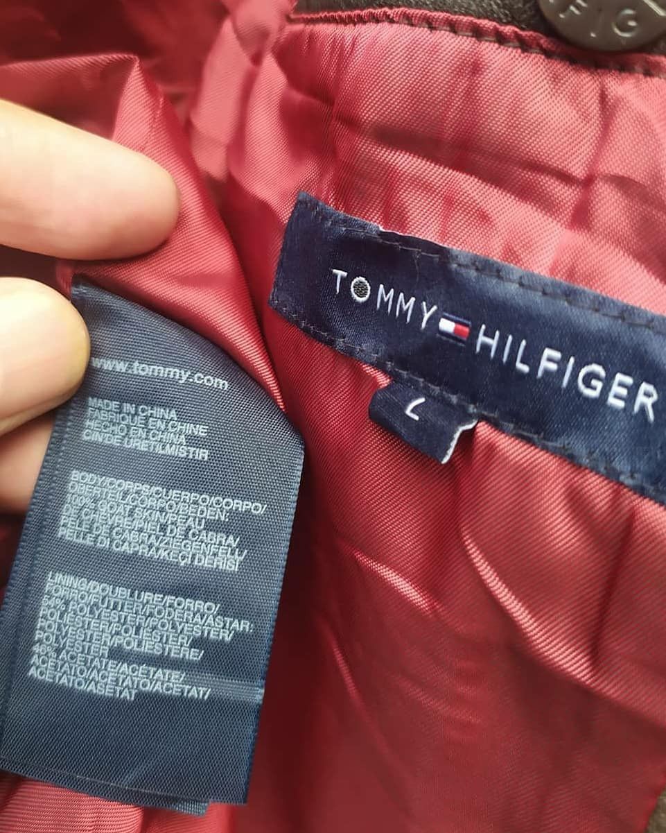 Designer × Tommy Hilfiger TOMMY HILFIGER LEATHER TYPE G8 NAVY AVIATION WING JACKET Size US L / EU 52-54 / 3 - 4 Thumbnail