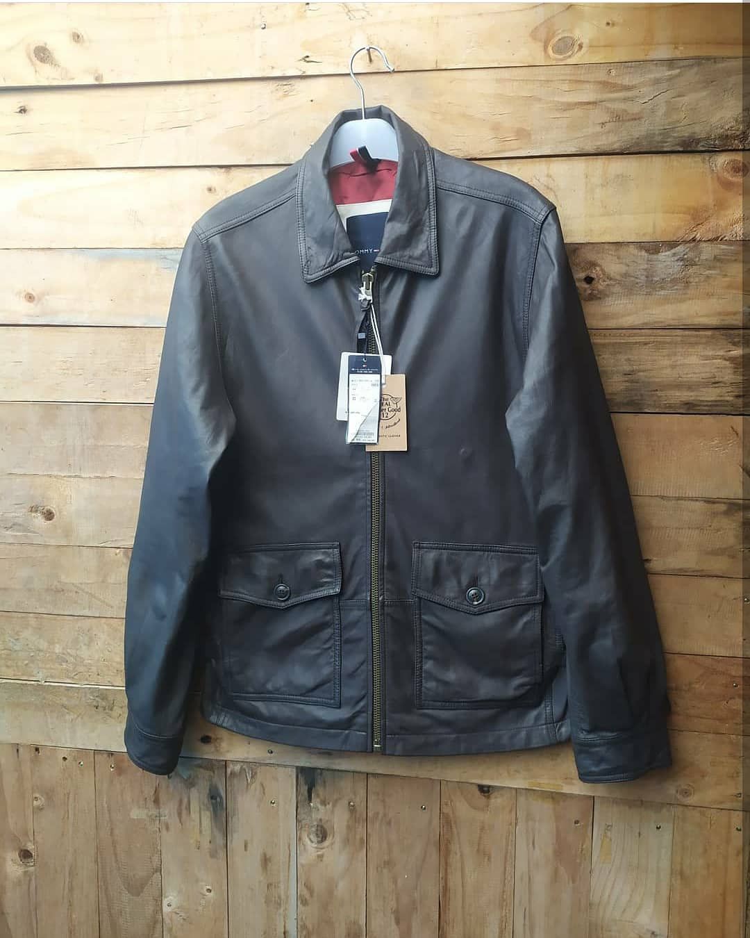 Designer × Tommy Hilfiger TOMMY HILFIGER LEATHER TYPE G8 NAVY AVIATION WING JACKET Size US L / EU 52-54 / 3 - 8 Thumbnail