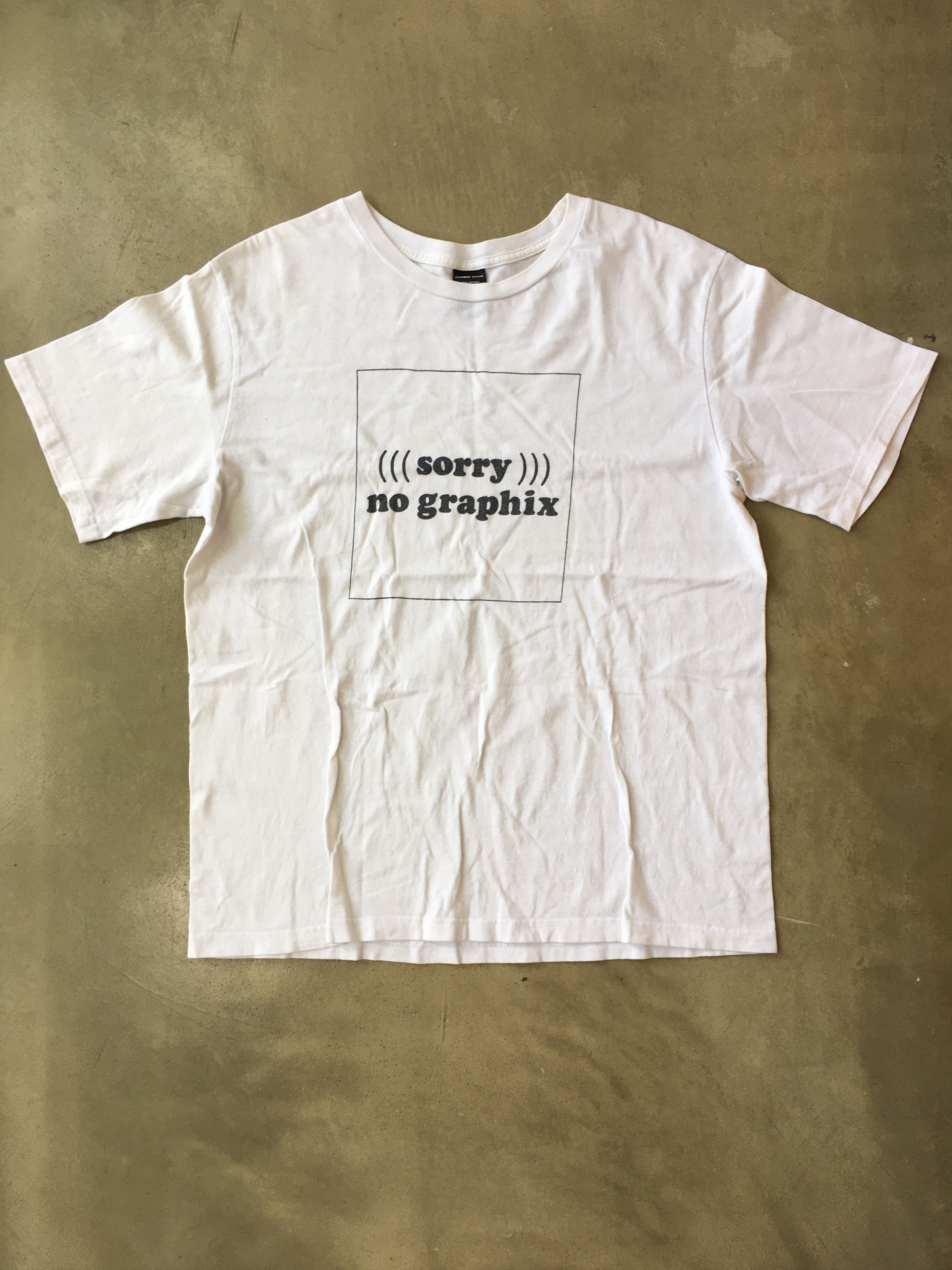 Pre-owned Number N Ine Number (n)ine "sorry No Graphix" T Shirts Wt 4 In White