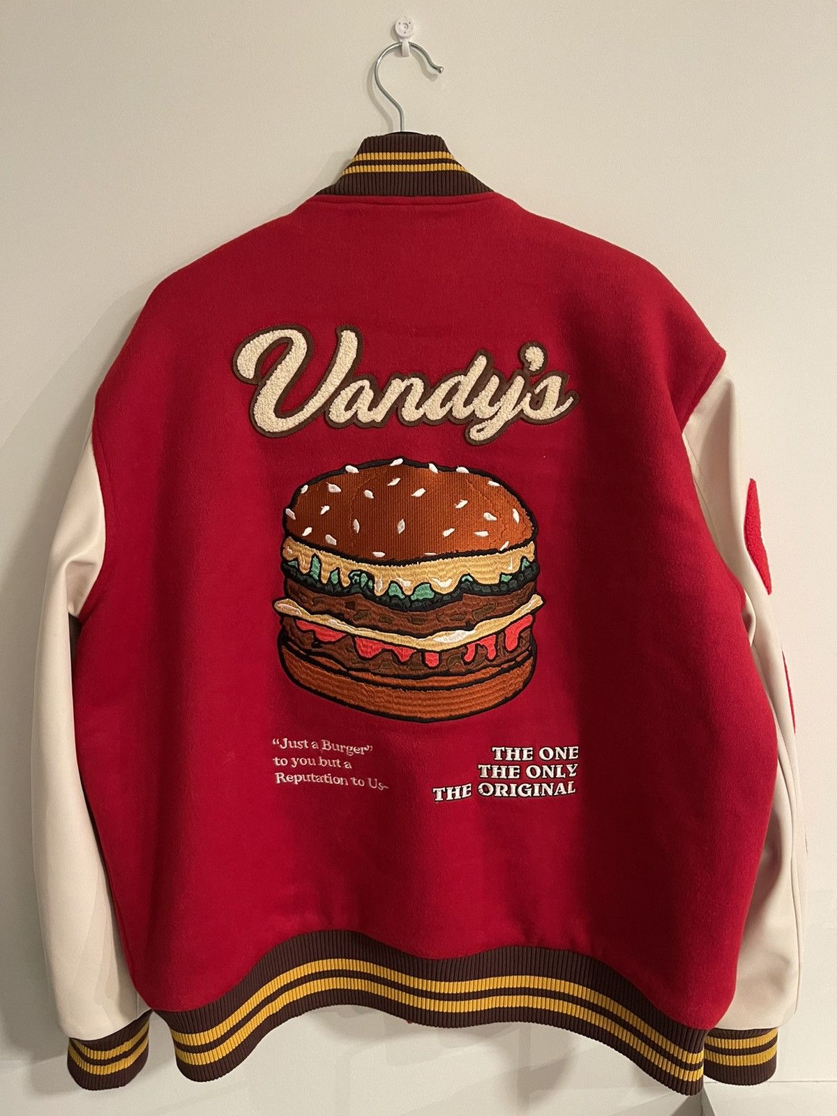 Vandy The Pink Burger Varsity Jacket | Grailed