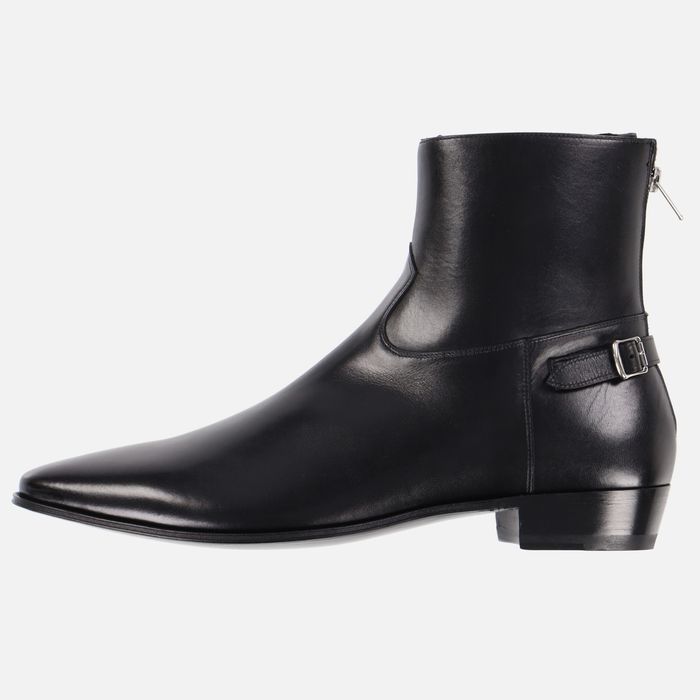 Celine Black Leather Jacno 30 Buckle Boots | Grailed