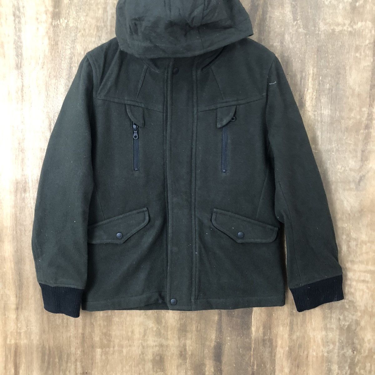 Takeo Kikuchi TAKEO KIKUCHI WOOL VARSITY HOODED JACKET #1877 Size US M / EU 48-50 / 2 - 3 Thumbnail