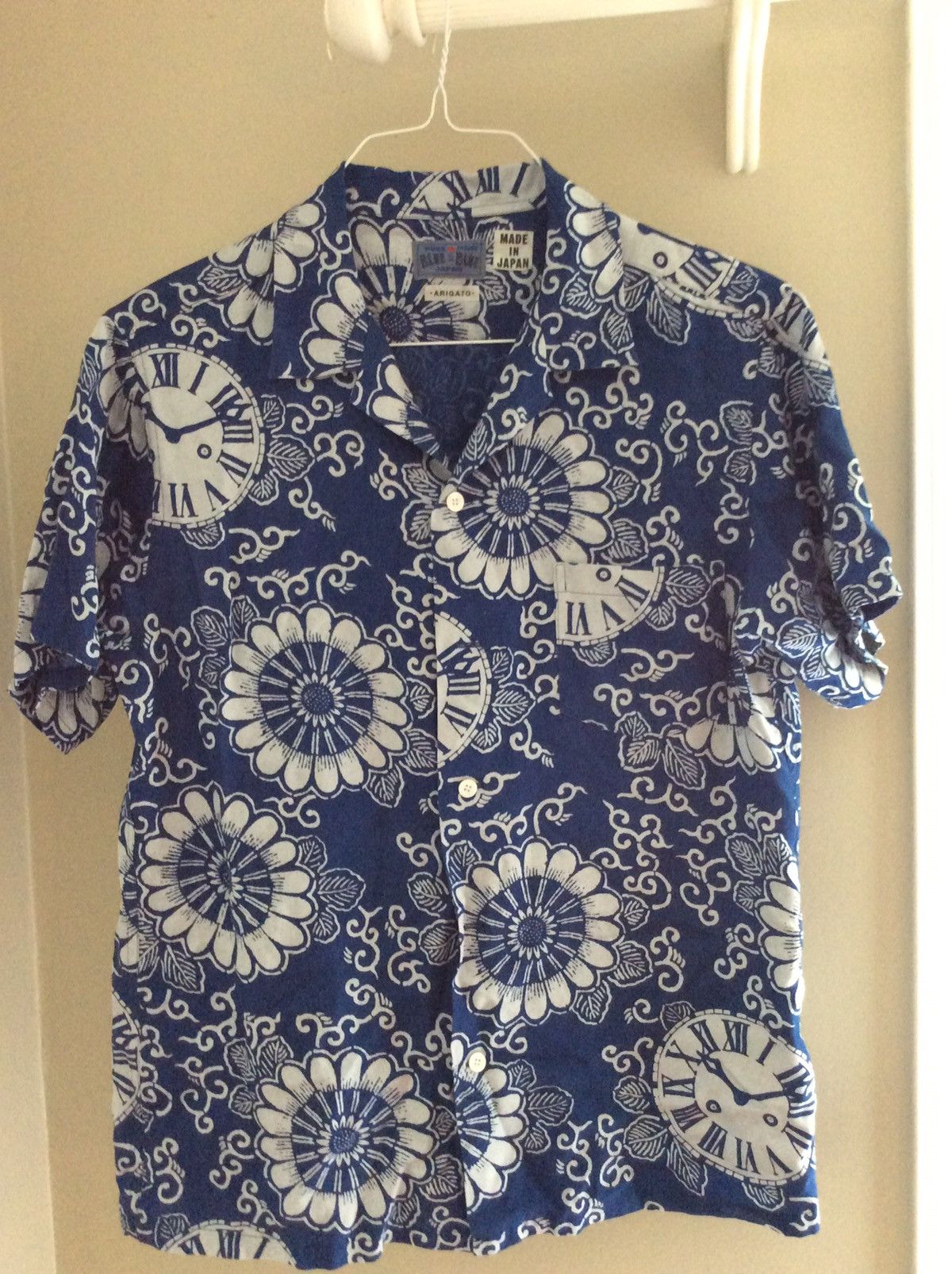 Blue Blue Japan Camp Collar Printed Chambray Size US M / EU 48-50 / 2 - 1 Thumbnail