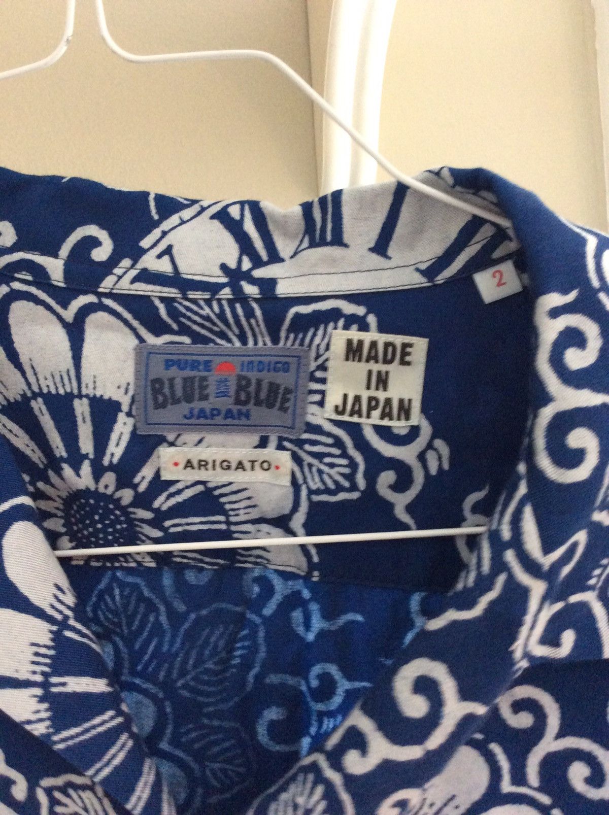 Blue Blue Japan Camp Collar Printed Chambray Size US M / EU 48-50 / 2 - 2 Thumbnail