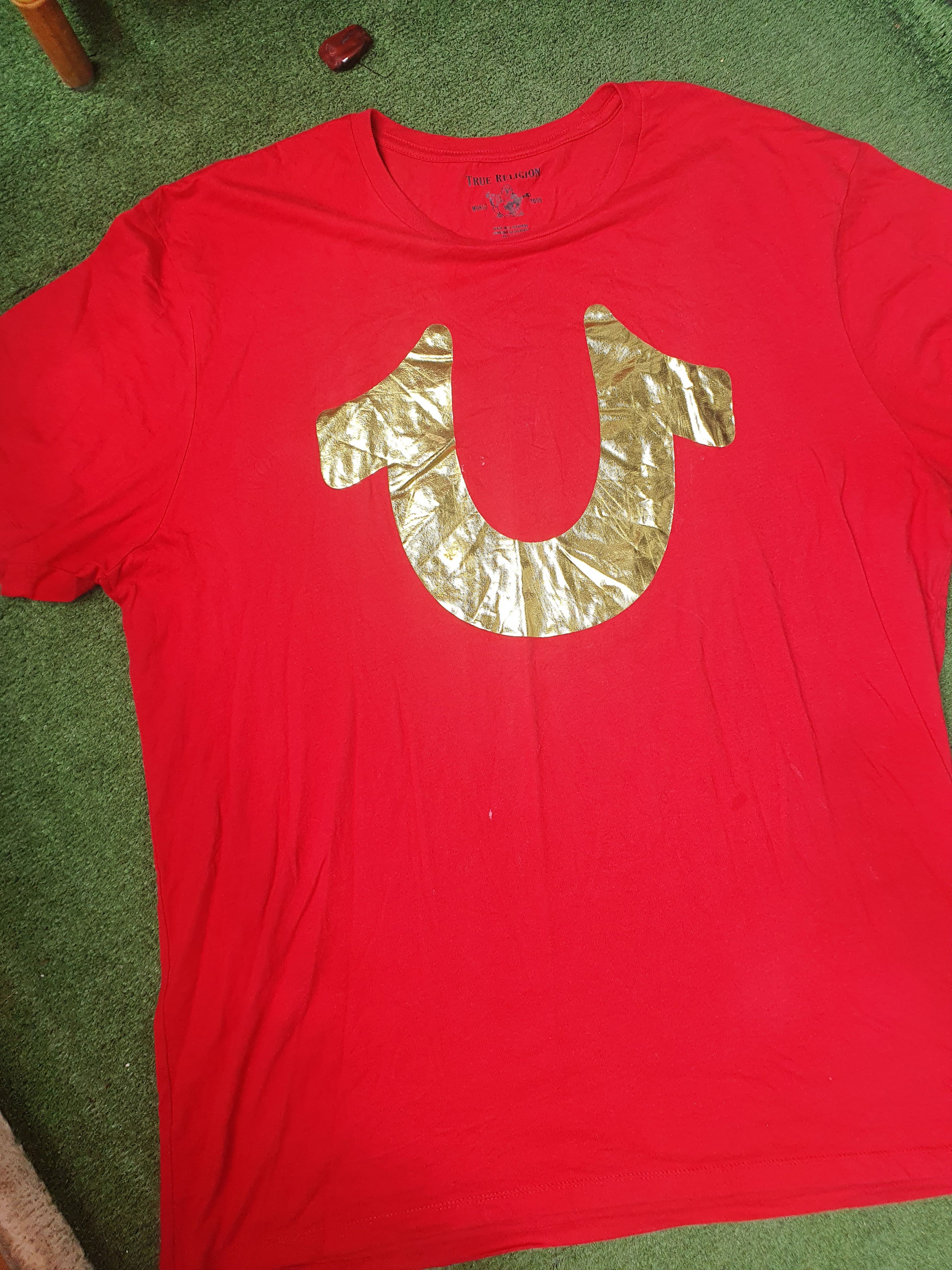 True Religion True Religion big front Gold Horsesshoe logo tee,3XL Size US XL / EU 56 / 4 - 3 Thumbnail