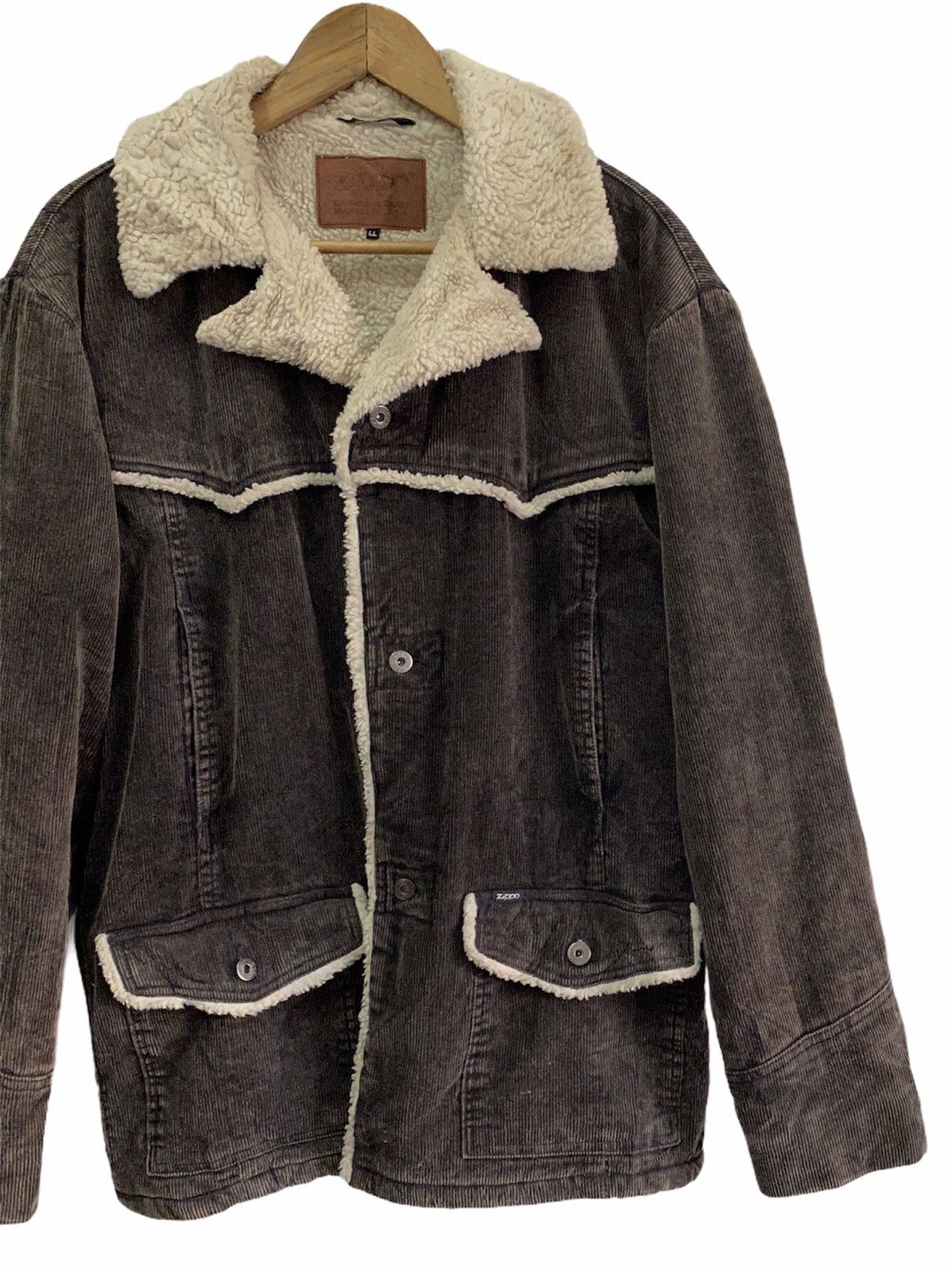 Vintage 🔥VINTAGE ICONIC ZIPPO USA SHEARLING CORDUROY BUTTON COAT Size US M / EU 48-50 / 2 - 4 Thumbnail