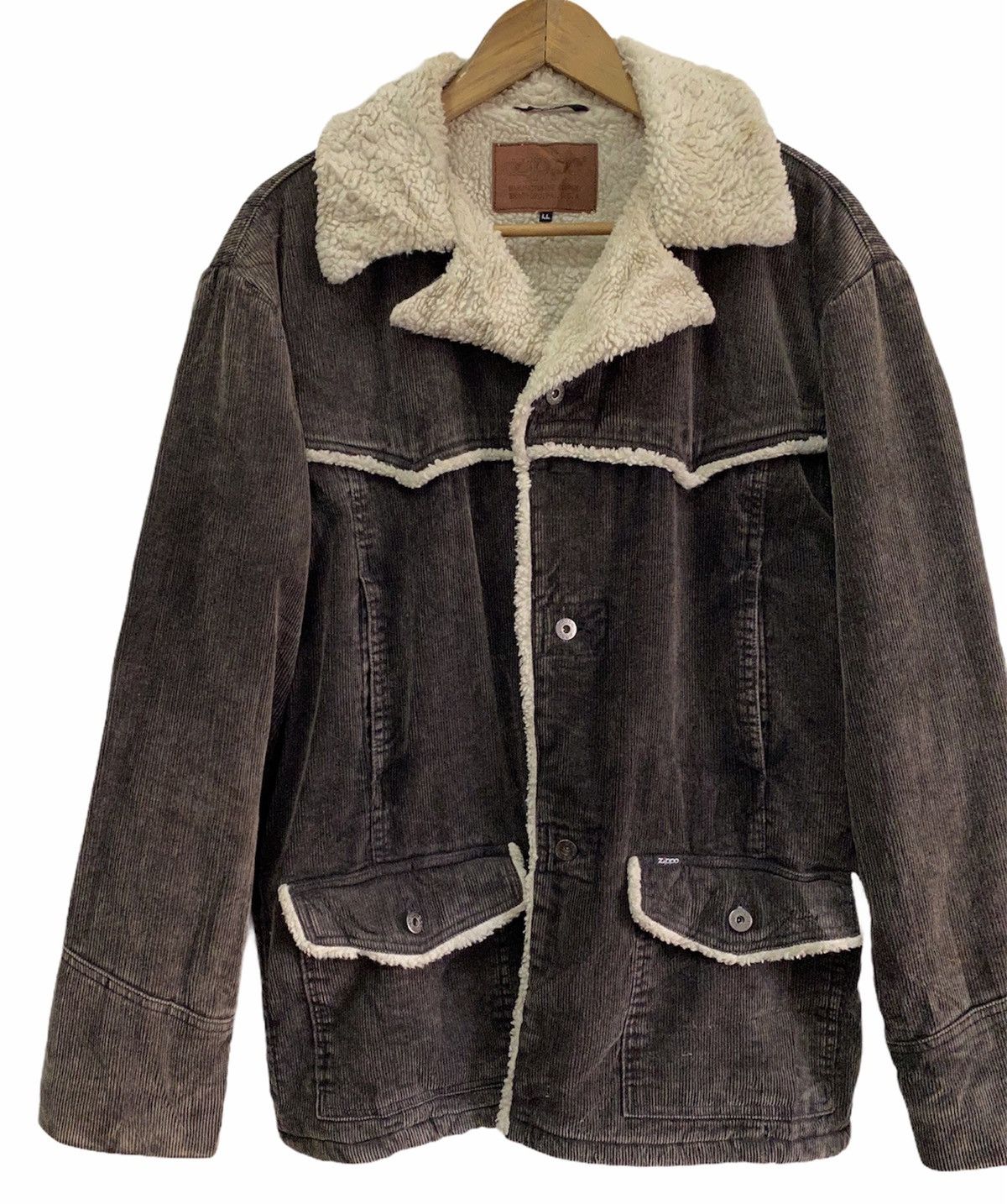 Vintage 🔥VINTAGE ICONIC ZIPPO USA SHEARLING CORDUROY BUTTON COAT Size US M / EU 48-50 / 2 - 3 Thumbnail