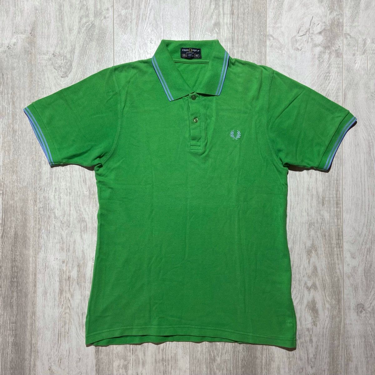 Fred Perry × Vintage Vintage Fred Perry Green Polo Shirt Size US M / EU 48-50 / 2 - 2 Thumbnail