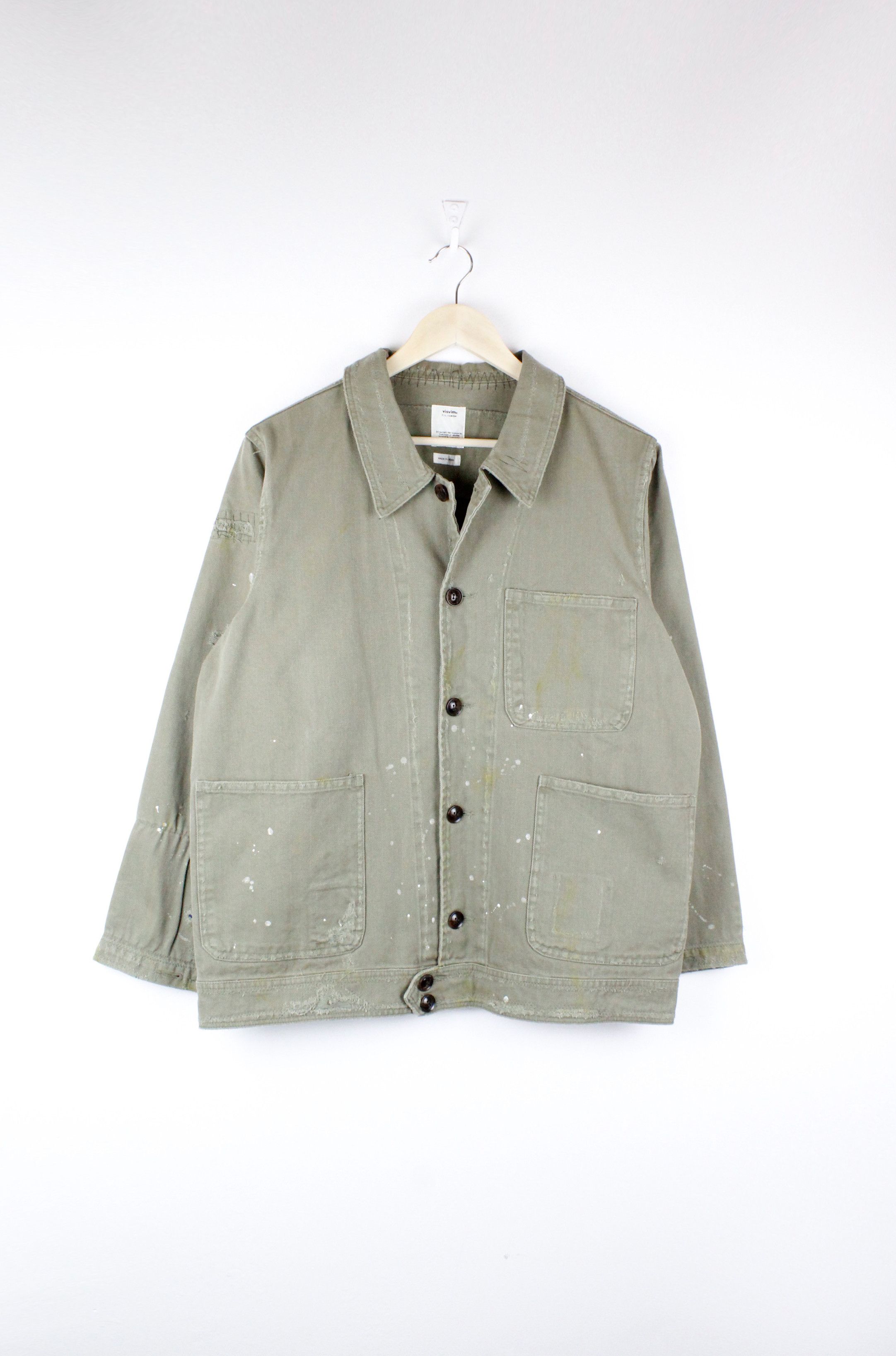 Visvim Visvim Benny Herringbone Crash Distressed Denim Work Jacket ...