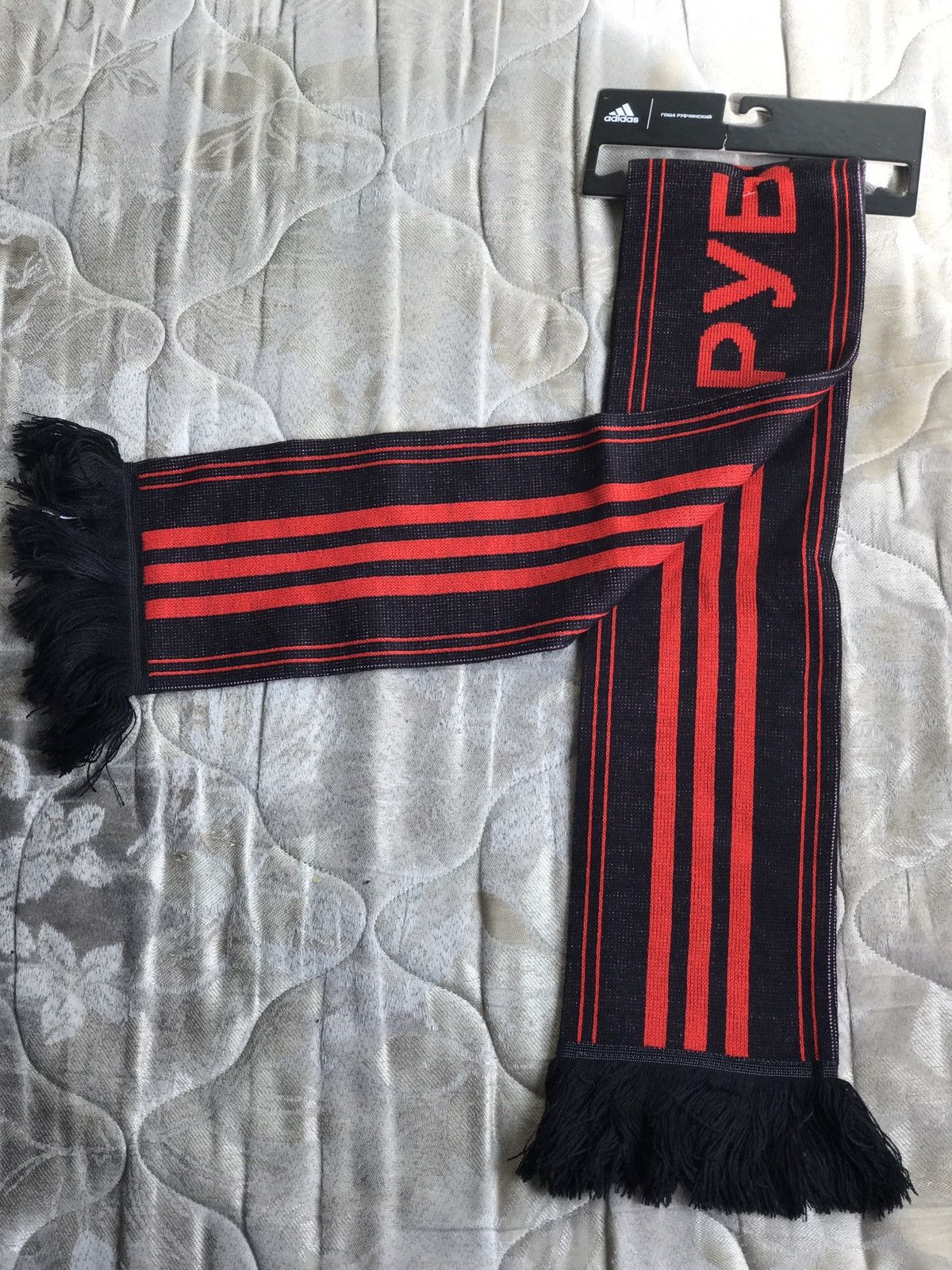 Black and red gosha adidas scaff