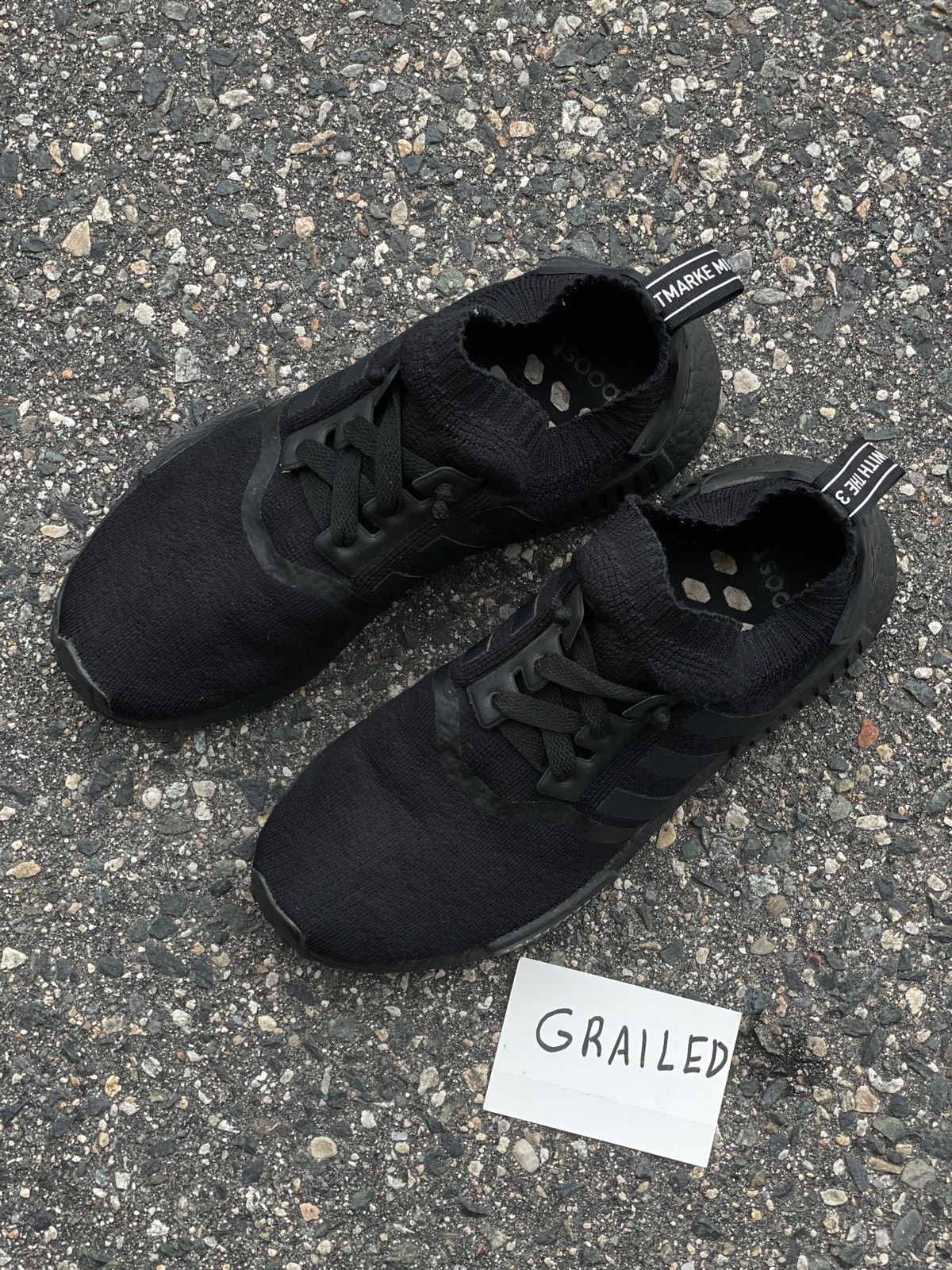Adidas NMD_R1 Primeknit Japan Triple Black 2017 Size US 7.5 / EU 40-41 - 9 Thumbnail