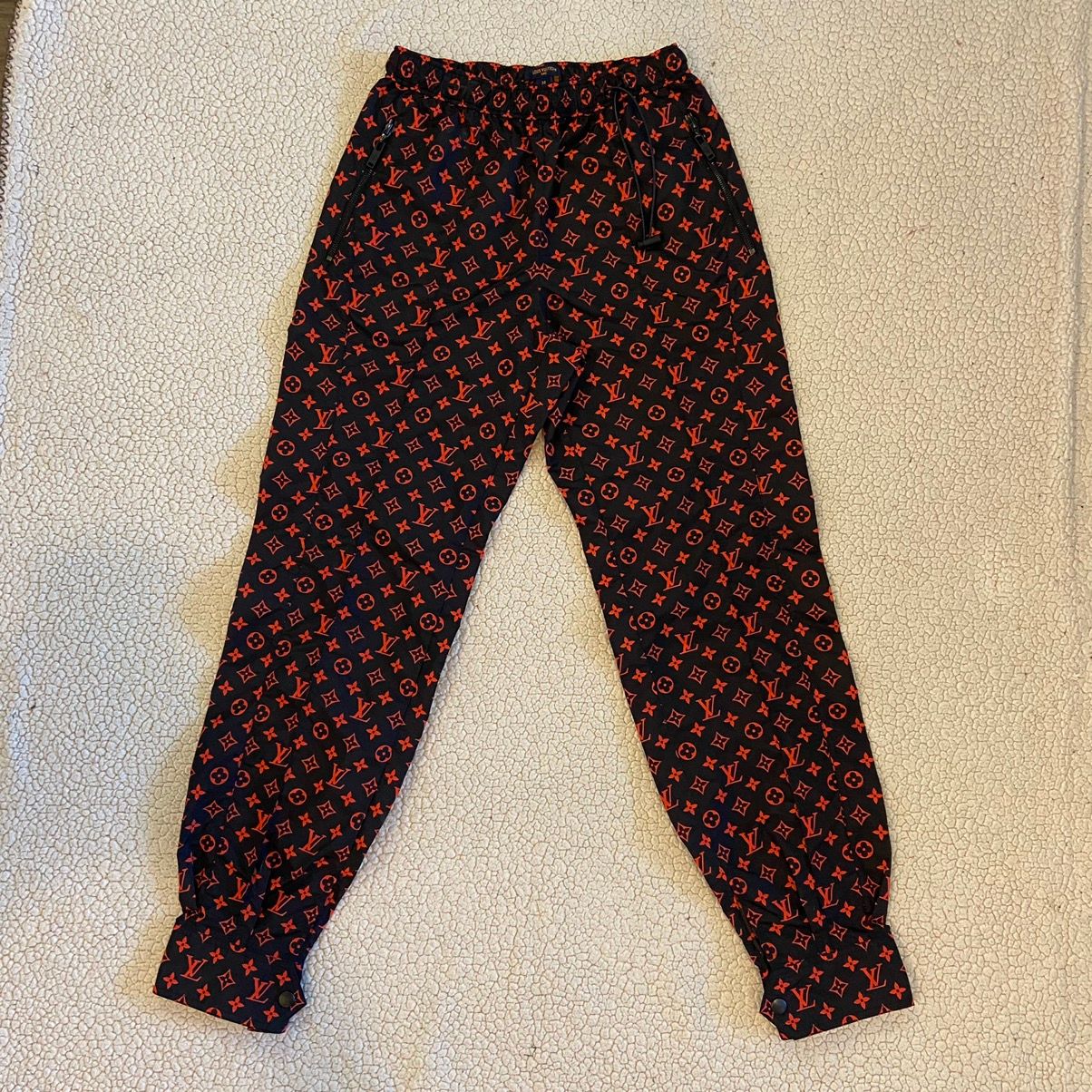 Louis Vuitton Red Monogram Jogging Technical Cotton Pants