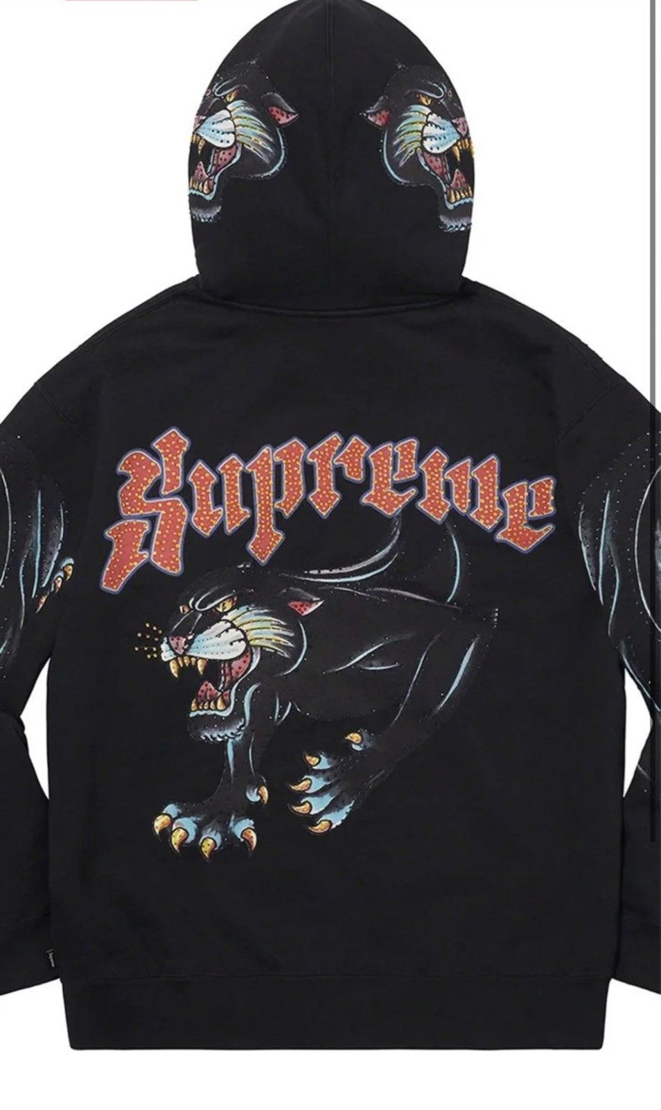 Supreme SUPREME PANTHER ZIP UP HOODIE SWEATSHIRT NATURAL SS21 