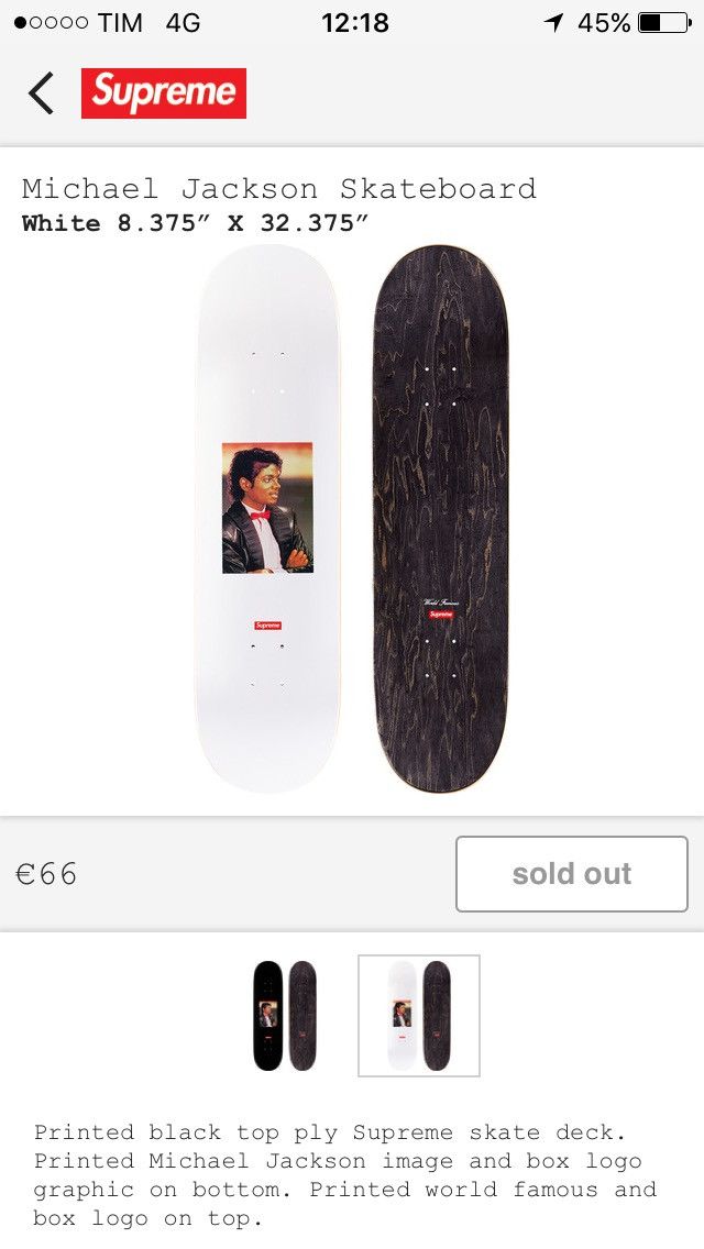 Supreme Supreme Deck Skateboard MJ Michael Jackson White | Grailed