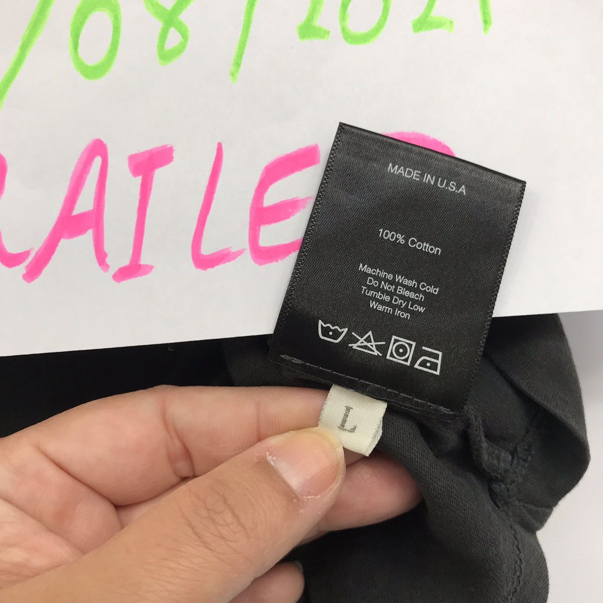 Rhude RHUDE LOGO RIGARETTE WASHED BLACK LONG T-SHIRT Size US L / EU 52-54 / 3 - 8 Thumbnail