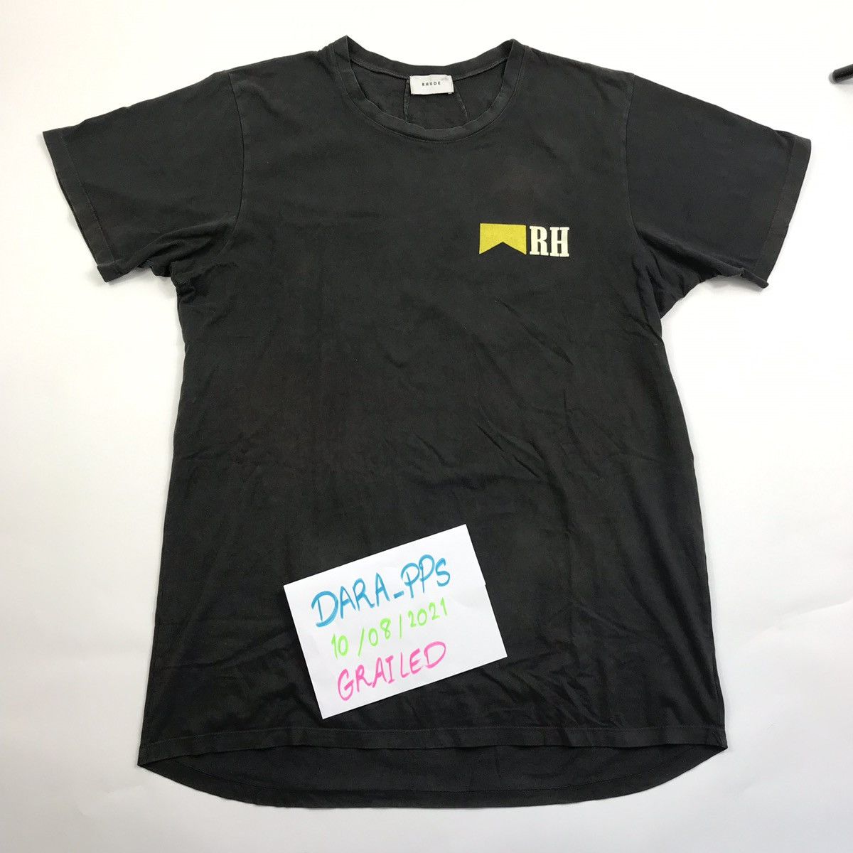 Rhude RHUDE LOGO RIGARETTE WASHED BLACK LONG T-SHIRT Size US L / EU 52-54 / 3 - 2 Thumbnail