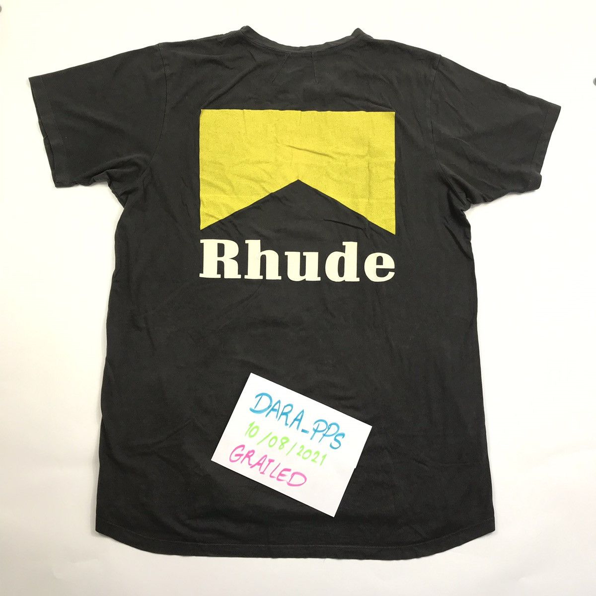 Rhude RHUDE LOGO RIGARETTE WASHED BLACK LONG T-SHIRT Size US L / EU 52-54 / 3 - 1 Thumbnail