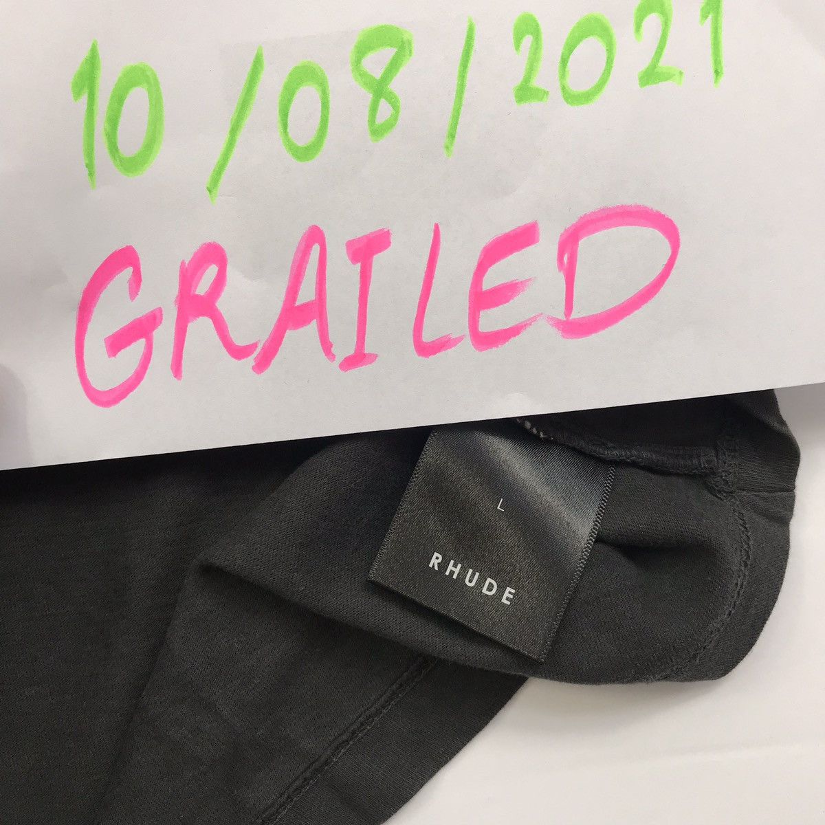 Rhude RHUDE LOGO RIGARETTE WASHED BLACK LONG T-SHIRT Size US L / EU 52-54 / 3 - 10 Thumbnail