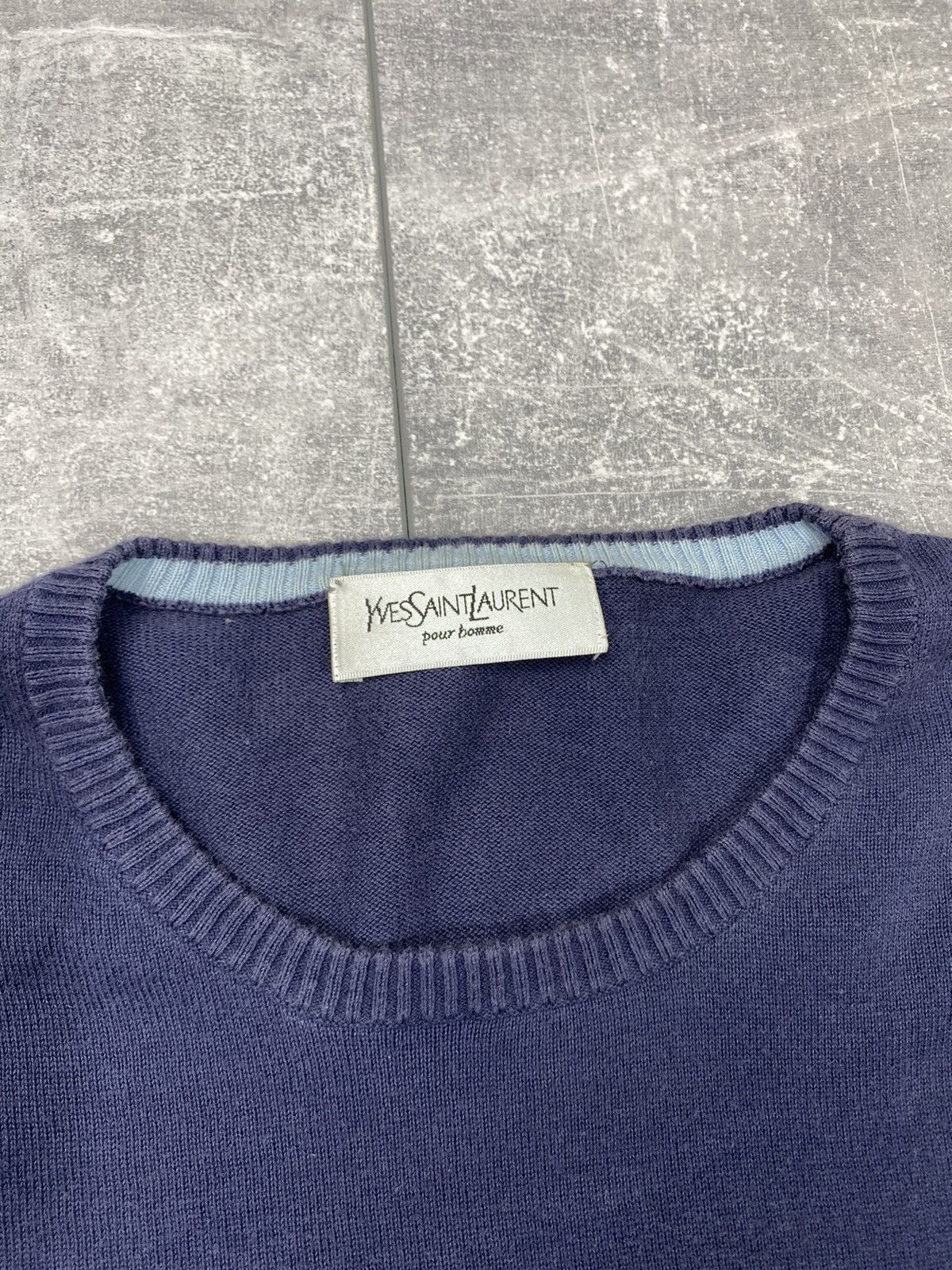 Vintage × Yves Saint Laurent Yves saint Laurent big logo sweater navy Size US M / EU 48-50 / 2 - 3 Thumbnail