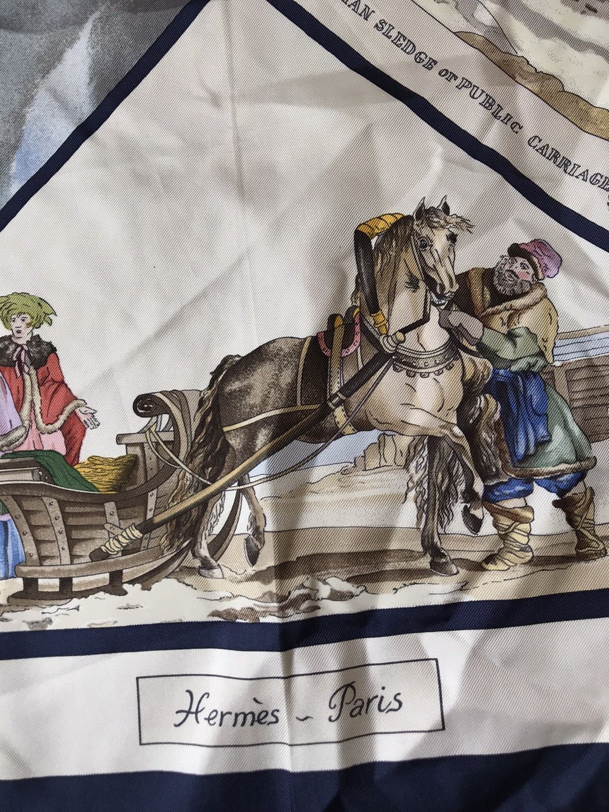 Hermes Paris The Russian Sledge or Public Carriage Scarf