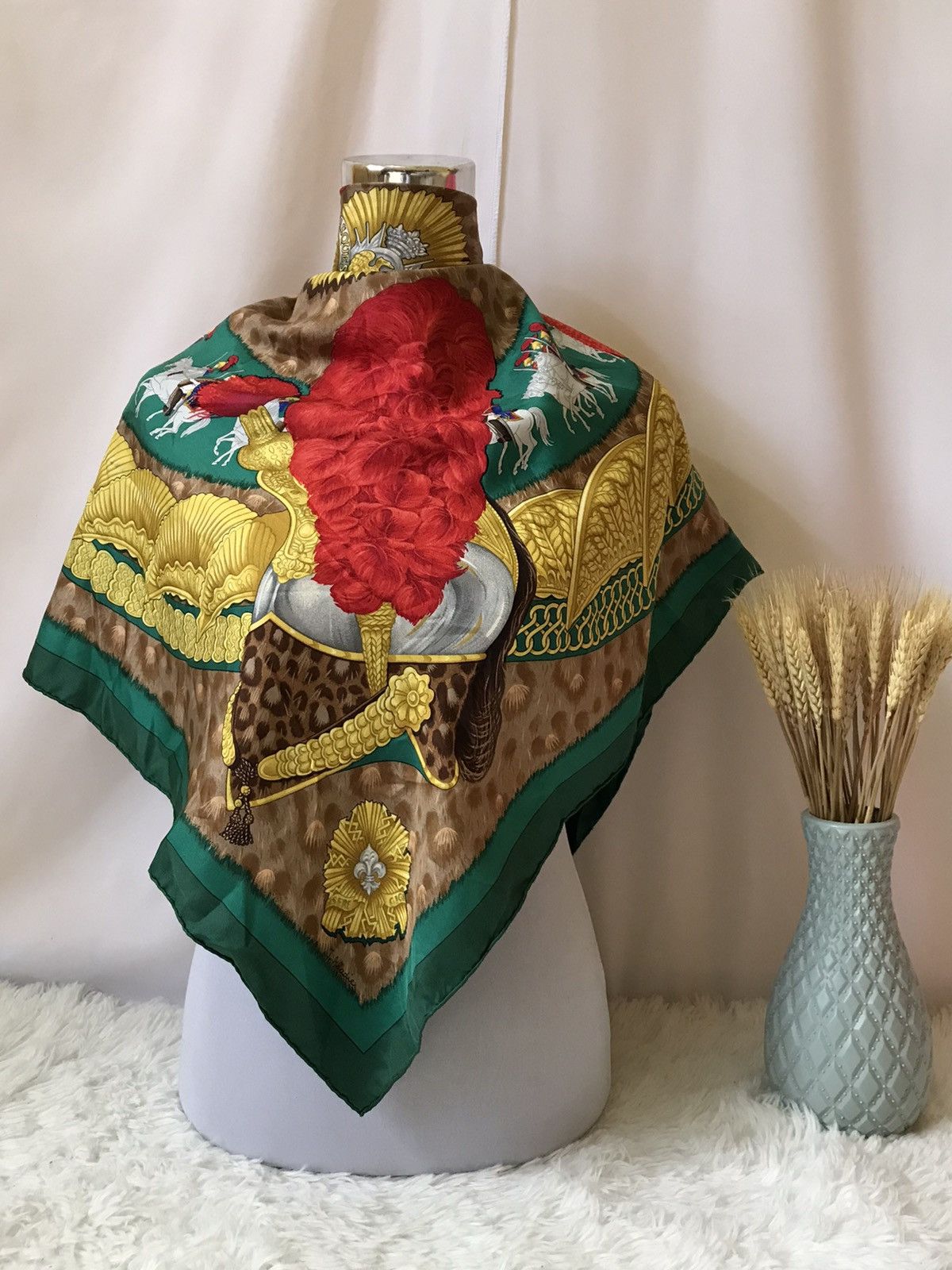 Hermes Paris Casques et Plumets by J.A. Badie Silk Scarf