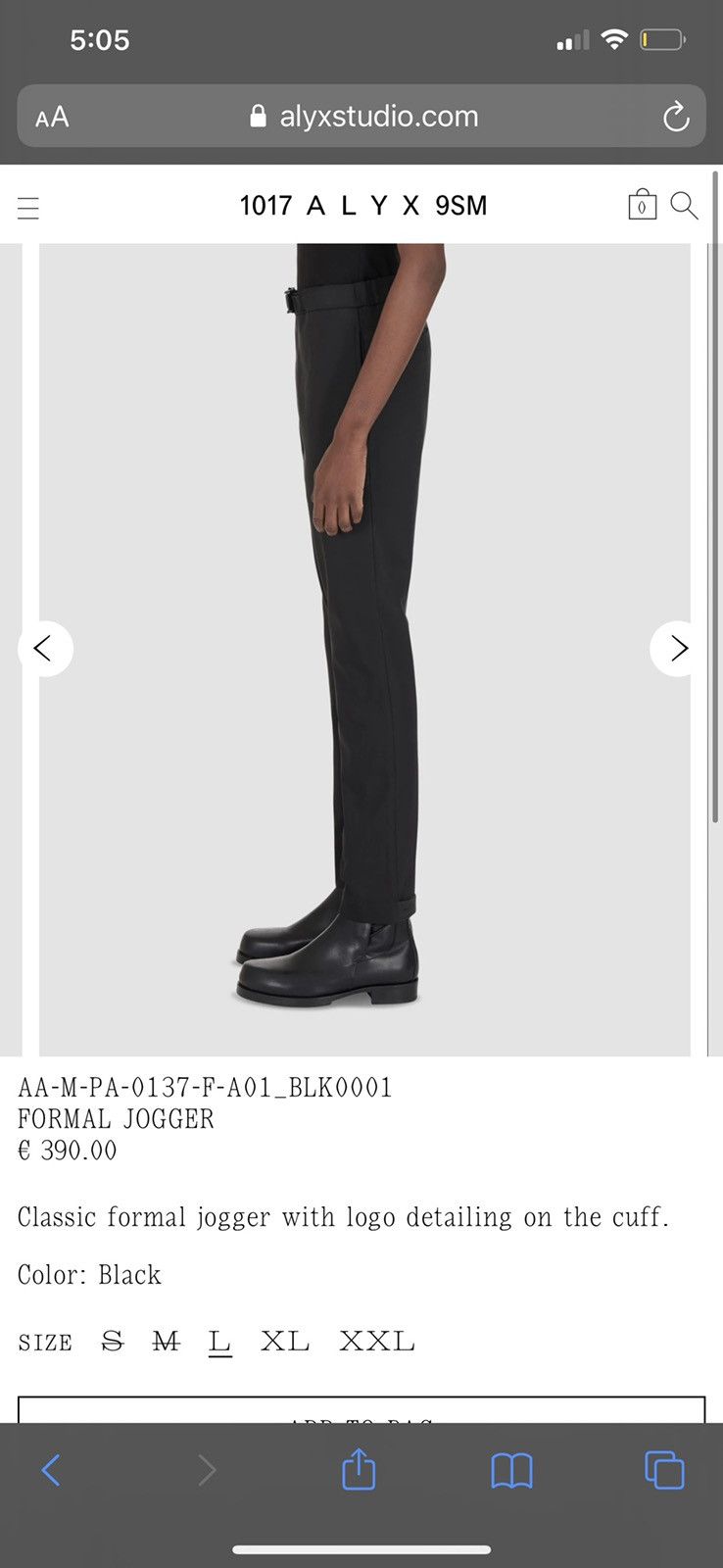 1017 ALYX 9SM Alyx FW20’ Formal Jogger Size US 36 / EU 52 - 1 Thumbnail
