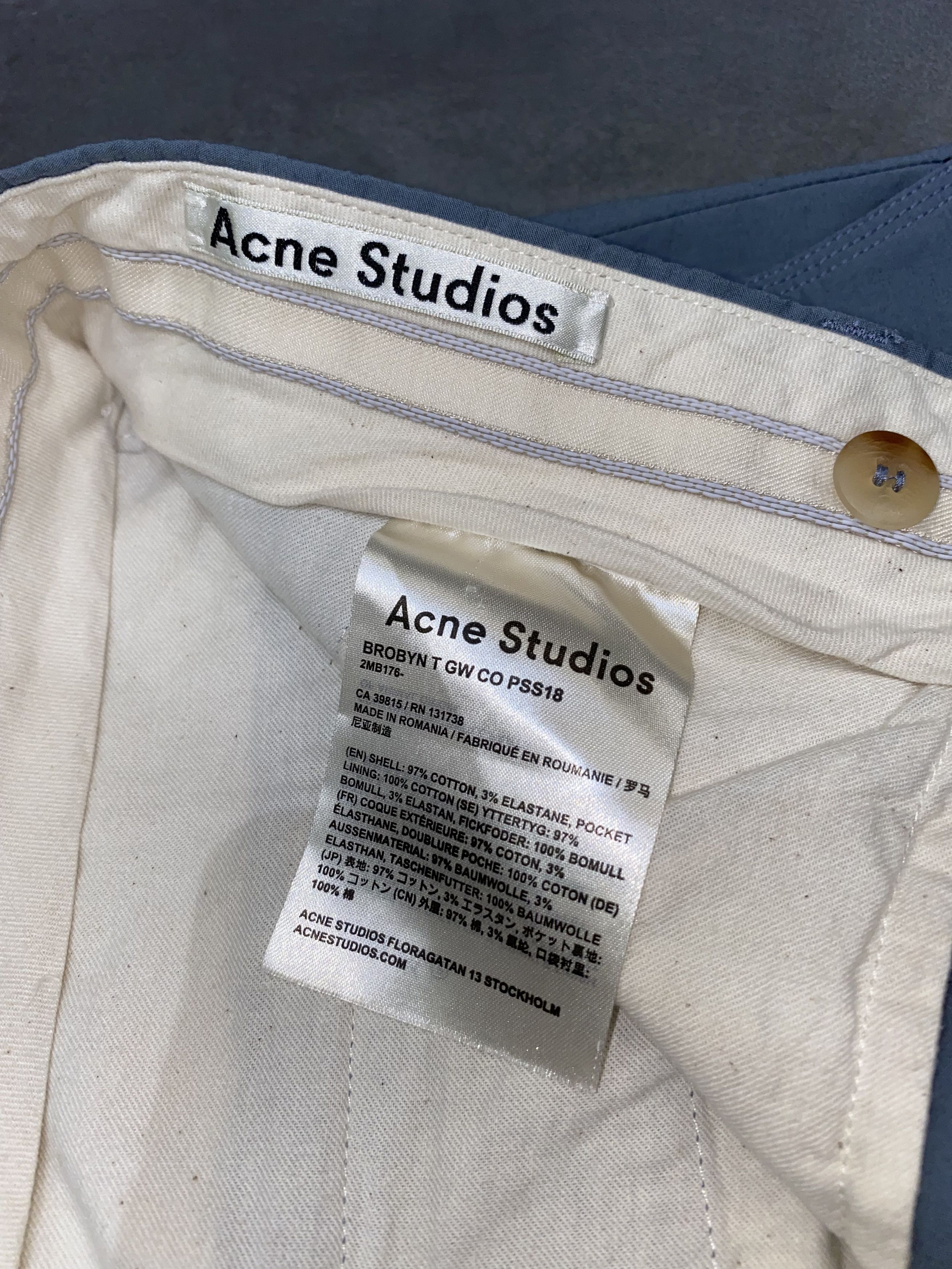 Acne Studios DS! SS18 Acne Studios Brobyn GW Blue Casual Pants Size US 30 / EU 46 - 12 Thumbnail
