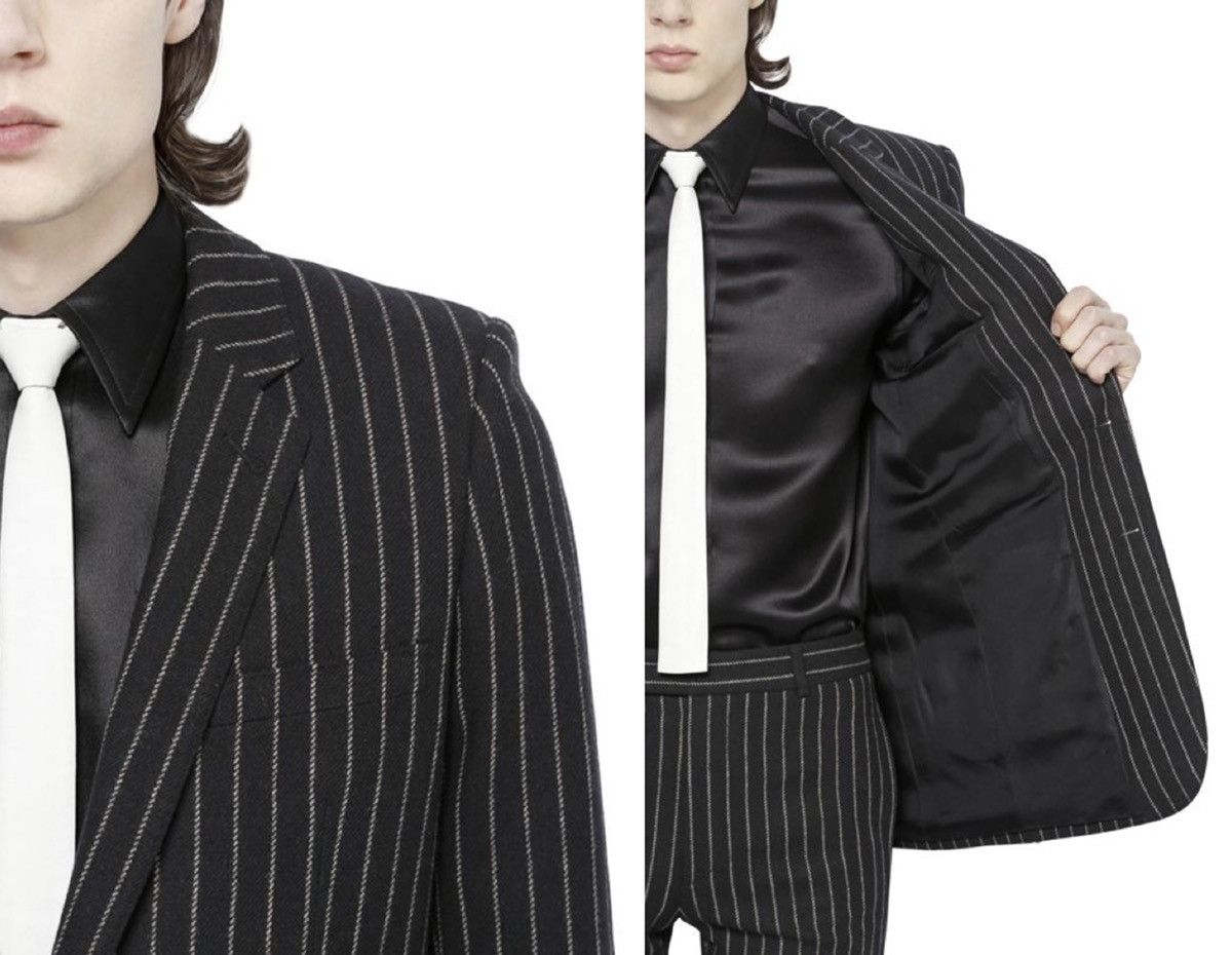 Hedi Slimane × Saint Laurent Paris 15FW Runway Pinstripes Suit Sz46/48 Size 46S - 11 Thumbnail