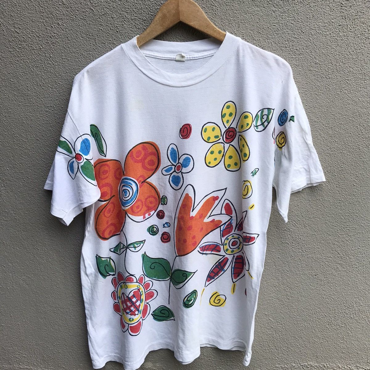 Vintage Vintage FLOWER Daisy art tee van gogh Size US L / EU 52-54 / 3 - 2 Thumbnail