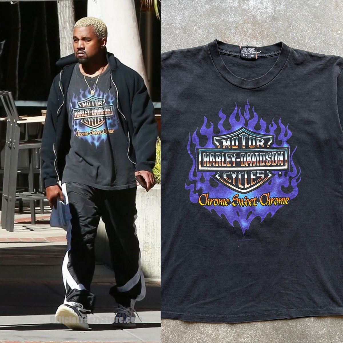 Harley-Davidson 1993 Tシャツ　カニエウエスト 着用 Harley Davidson × Streetwear × Vintage Vintage Kanye West Harley