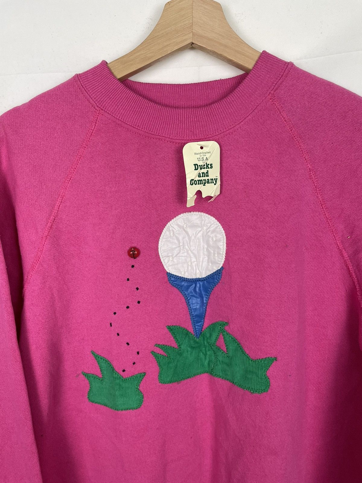 Handmade × Vintage Vintage Ducks & Co Golf Appliqué USA Sweatshirt NOS Size US M / EU 48-50 / 2 - 3 Thumbnail