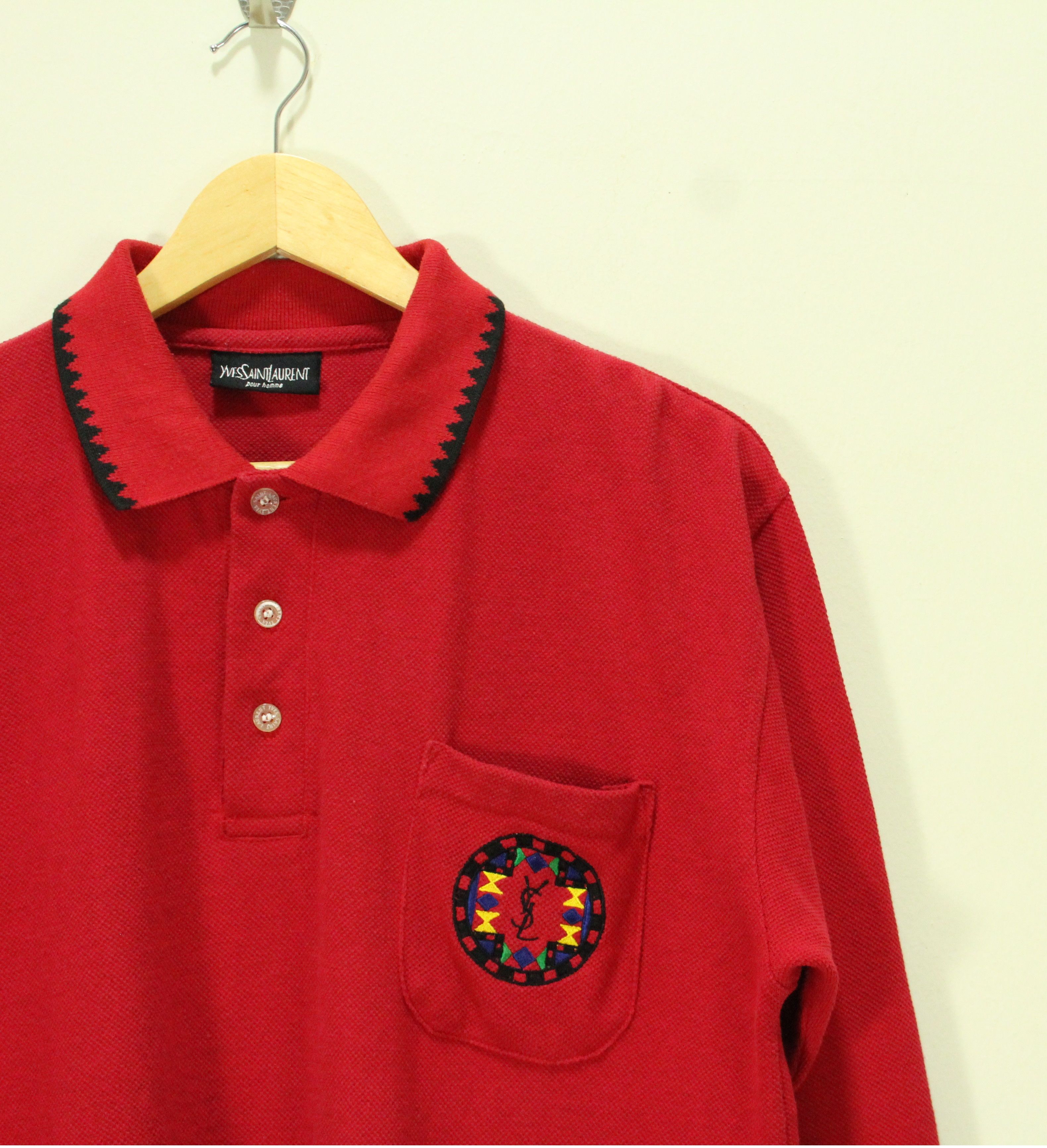 Vintage × Yves Saint Laurent Vintage YVES SAINT LAURENT Shirt Emroidered Logo Pocket Size US M / EU 48-50 / 2 - 1 Thumbnail