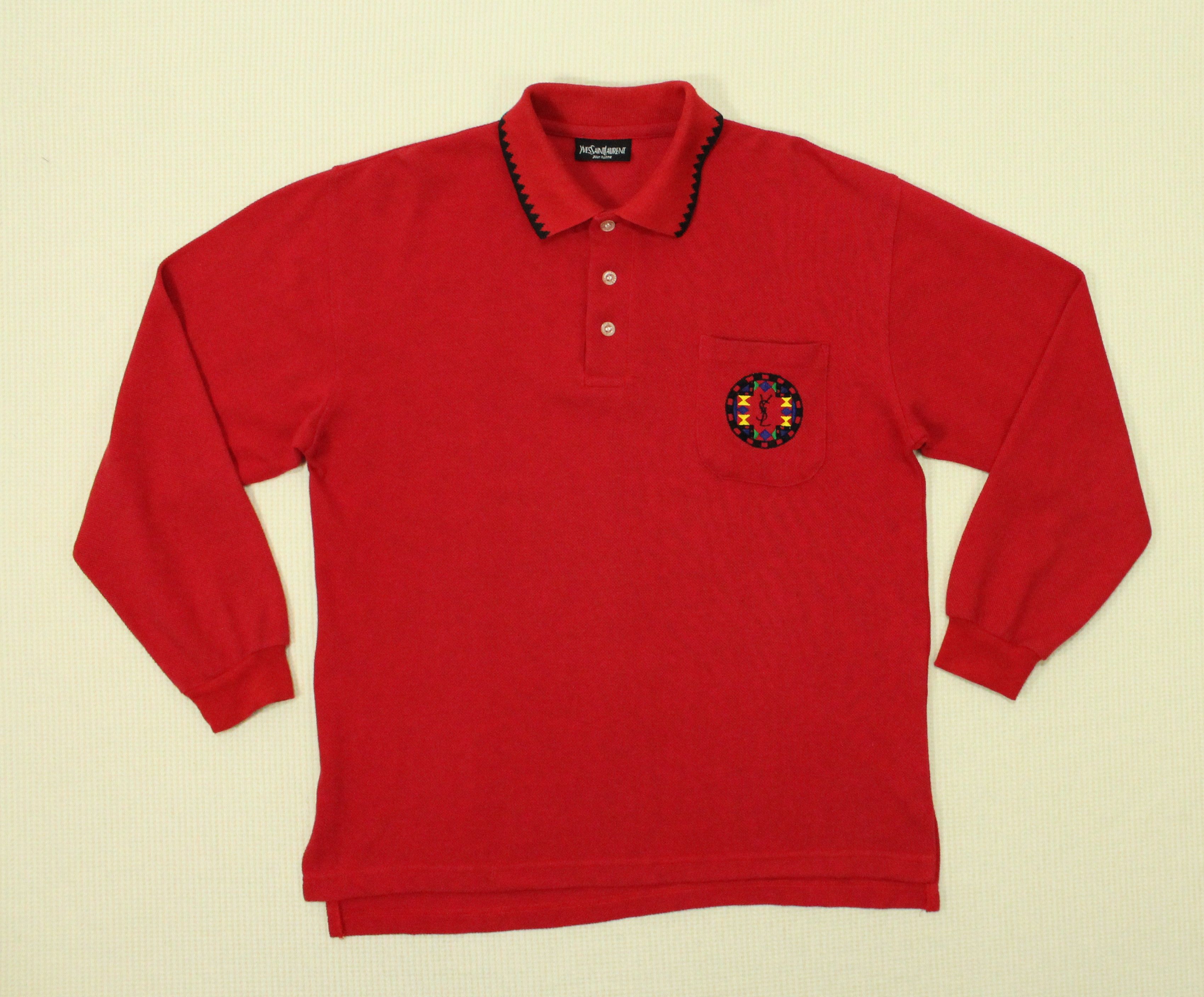 Vintage × Yves Saint Laurent Vintage YVES SAINT LAURENT Shirt Emroidered Logo Pocket Size US M / EU 48-50 / 2 - 5 Thumbnail