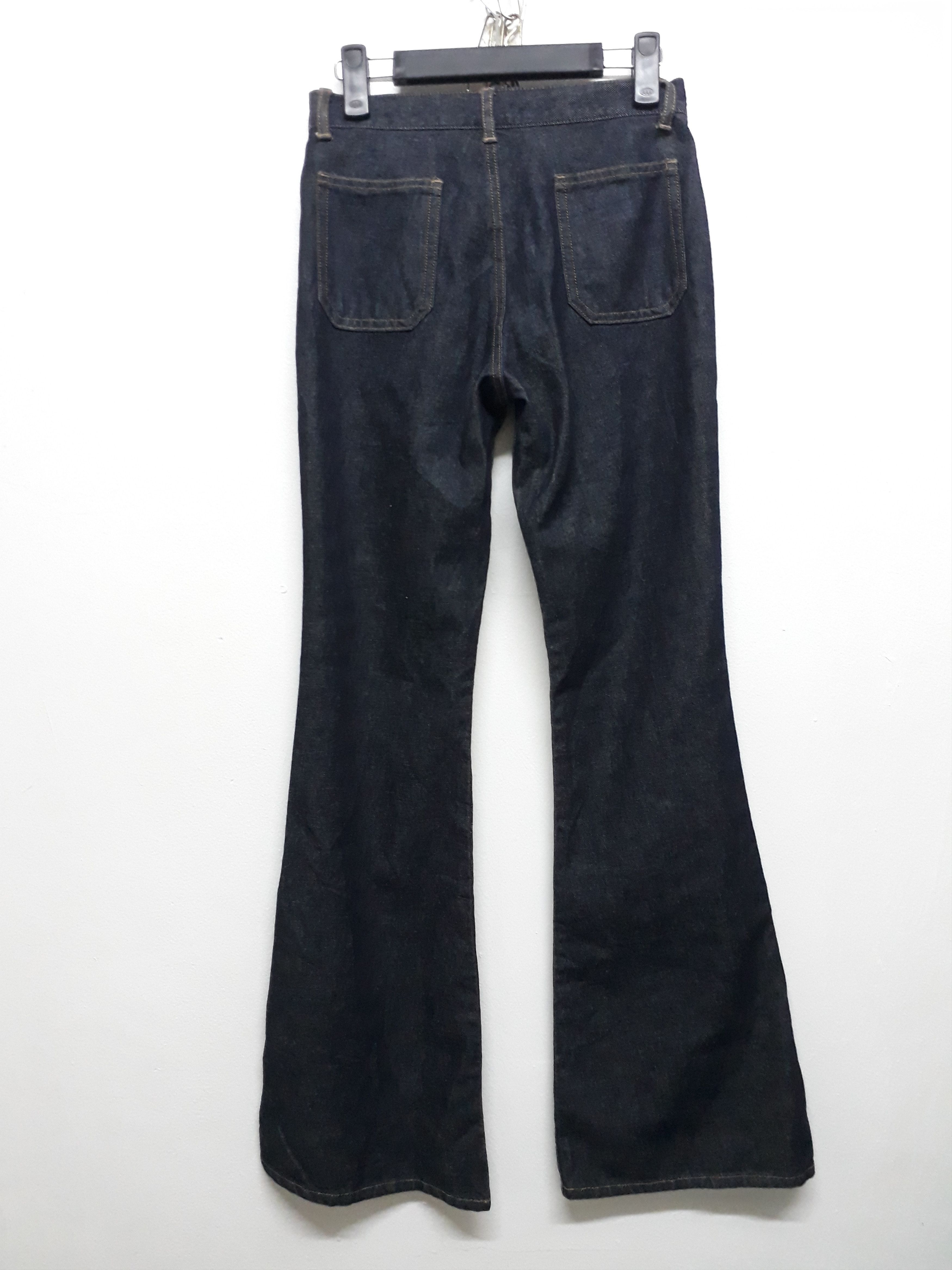 Japanese Brand 💥Blue Navy Fly Button Japanese Boot cut Pant Size US 27 - 7 Thumbnail