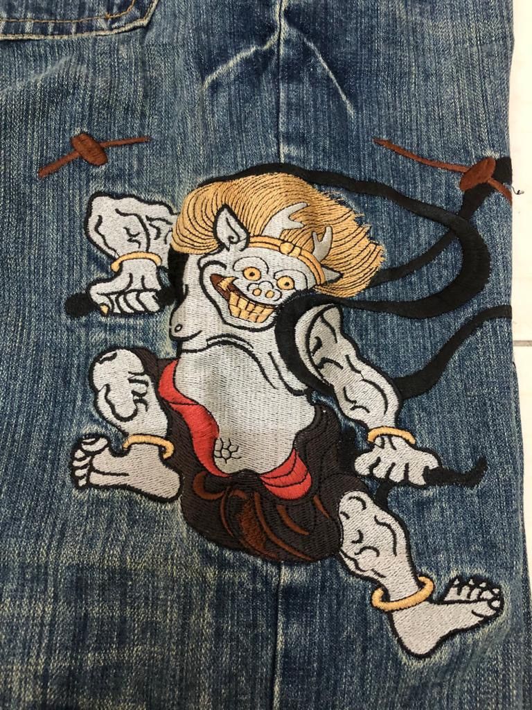 Japan Blue Japan traditional denim god embroidary design pants Size US 34 / EU 50 - 6 Thumbnail