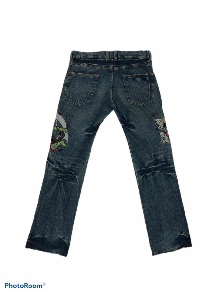 Japan Blue Japan traditional denim god embroidary design pants Size US 34 / EU 50 - 2 Thumbnail