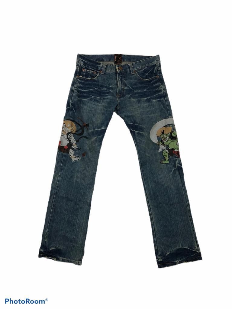 Japan Blue Japan traditional denim god embroidary design pants Size US 34 / EU 50 - 1 Thumbnail