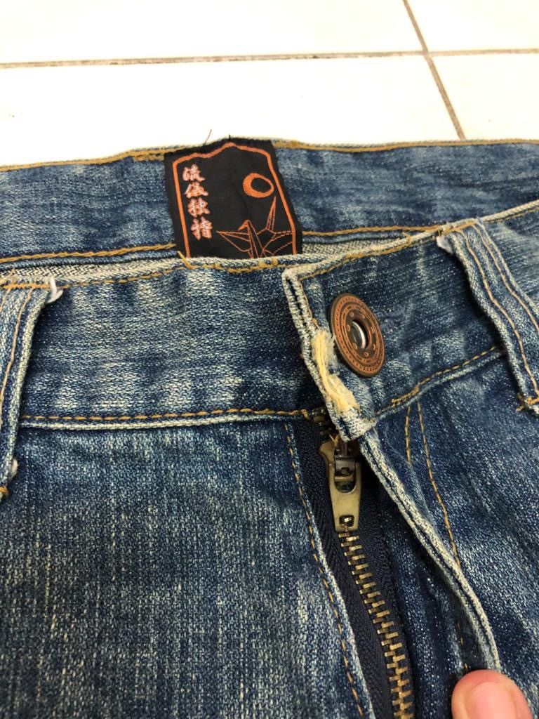 Japan Blue Japan traditional denim god embroidary design pants Size US 34 / EU 50 - 8 Thumbnail