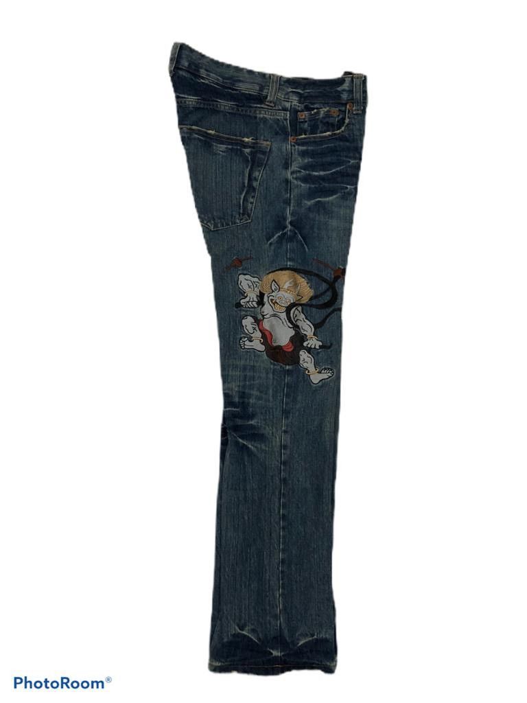 Japan Blue Japan traditional denim god embroidary design pants Size US 34 / EU 50 - 4 Thumbnail